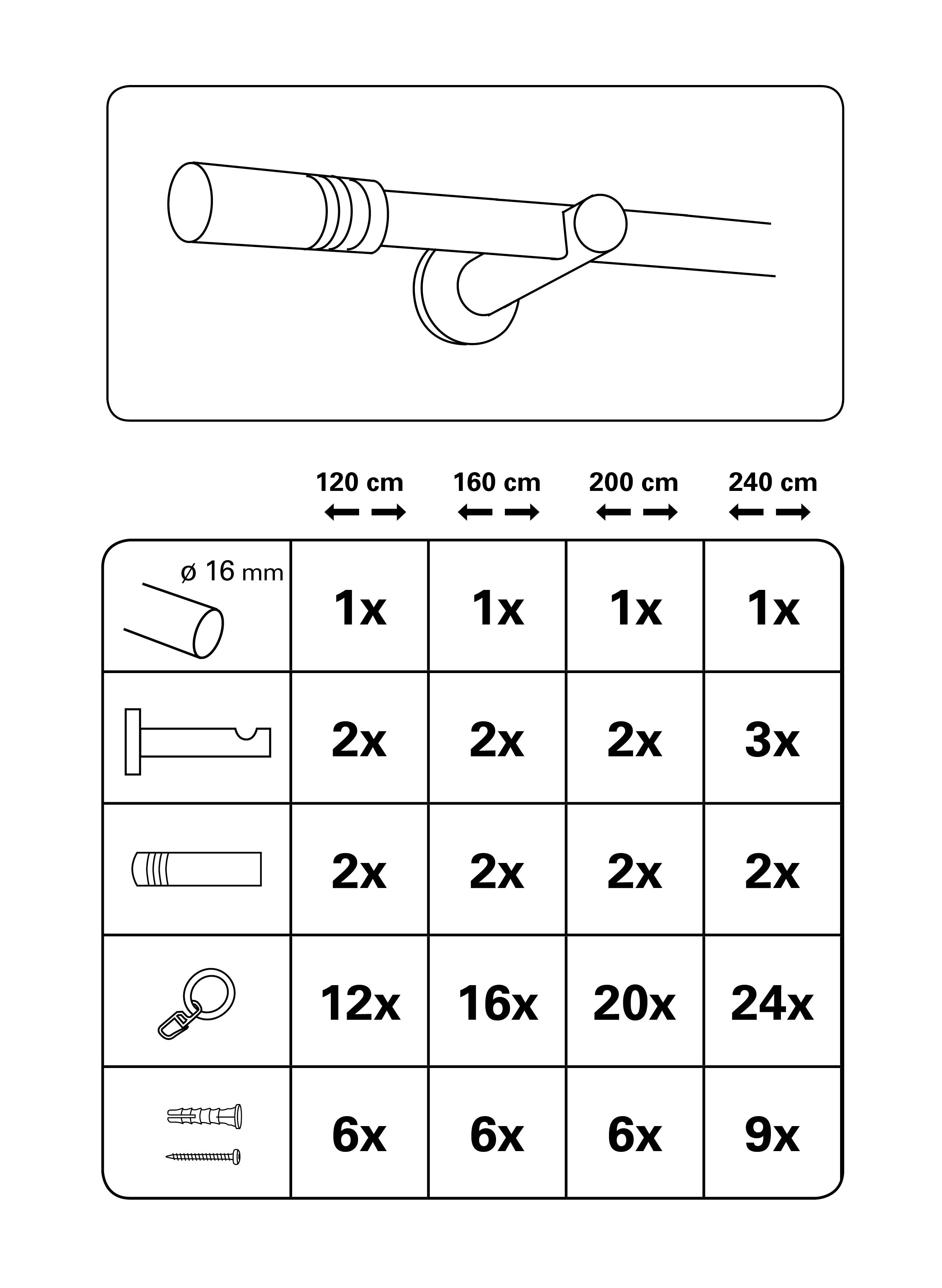 266168_03 GARDINIA STILGARNITUR SIGMA 160CM EDELSTAHL
