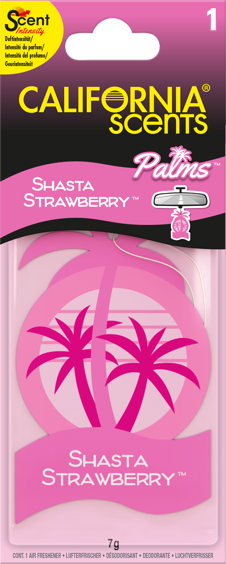 California Scents Auto-Lufterfrischer Papier Palme, Shasta Strawberry California Scents Auto-Lufterfrischer Papier Palme, Shasta Strawberry