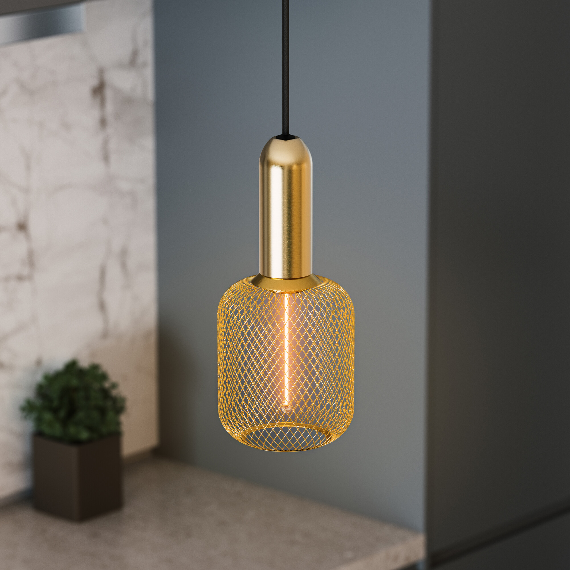 Osram LED Leuchte Quadrat, gold, warmweiß, E27