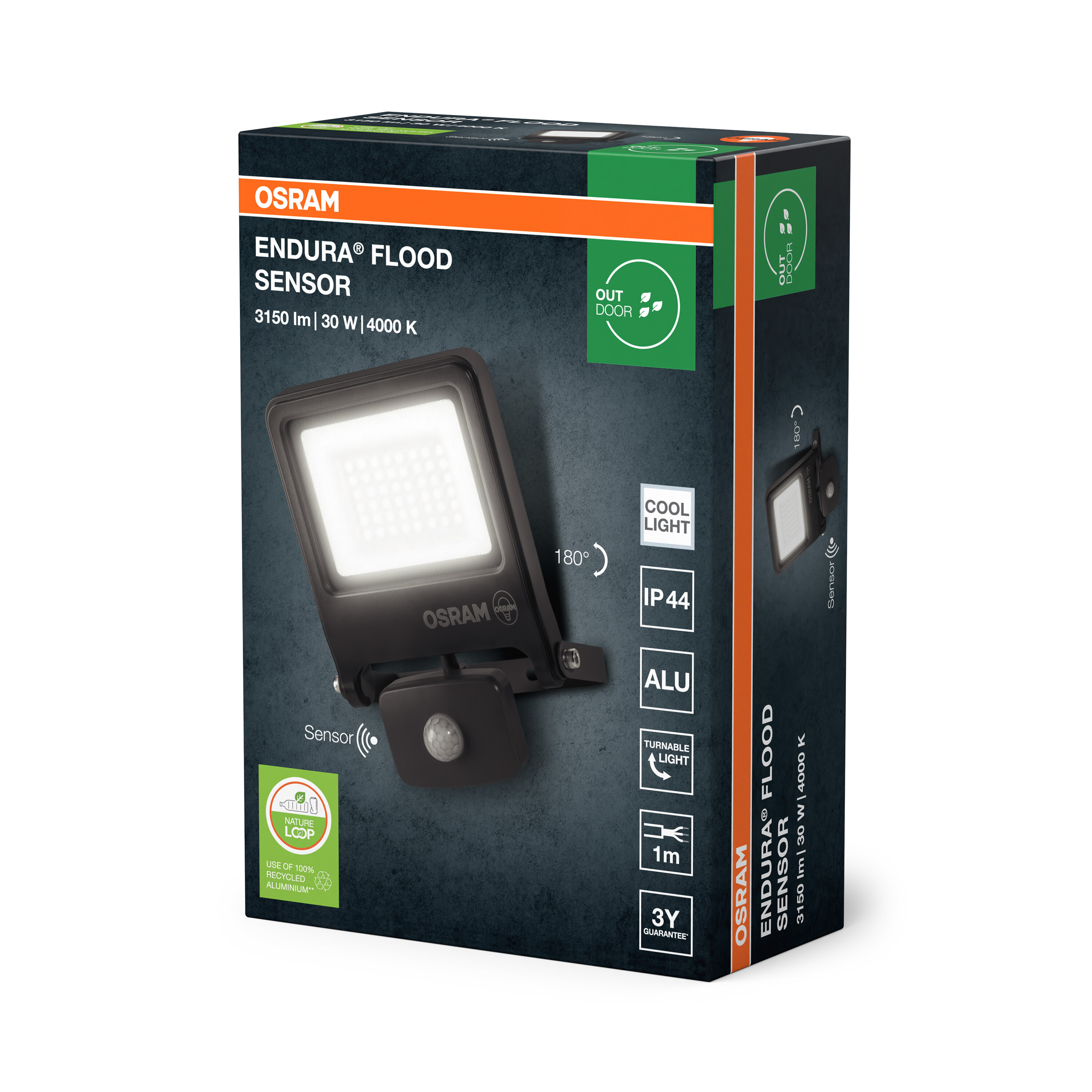 Osram LED Strahler mit Sensor, 30W, Kaltweiß