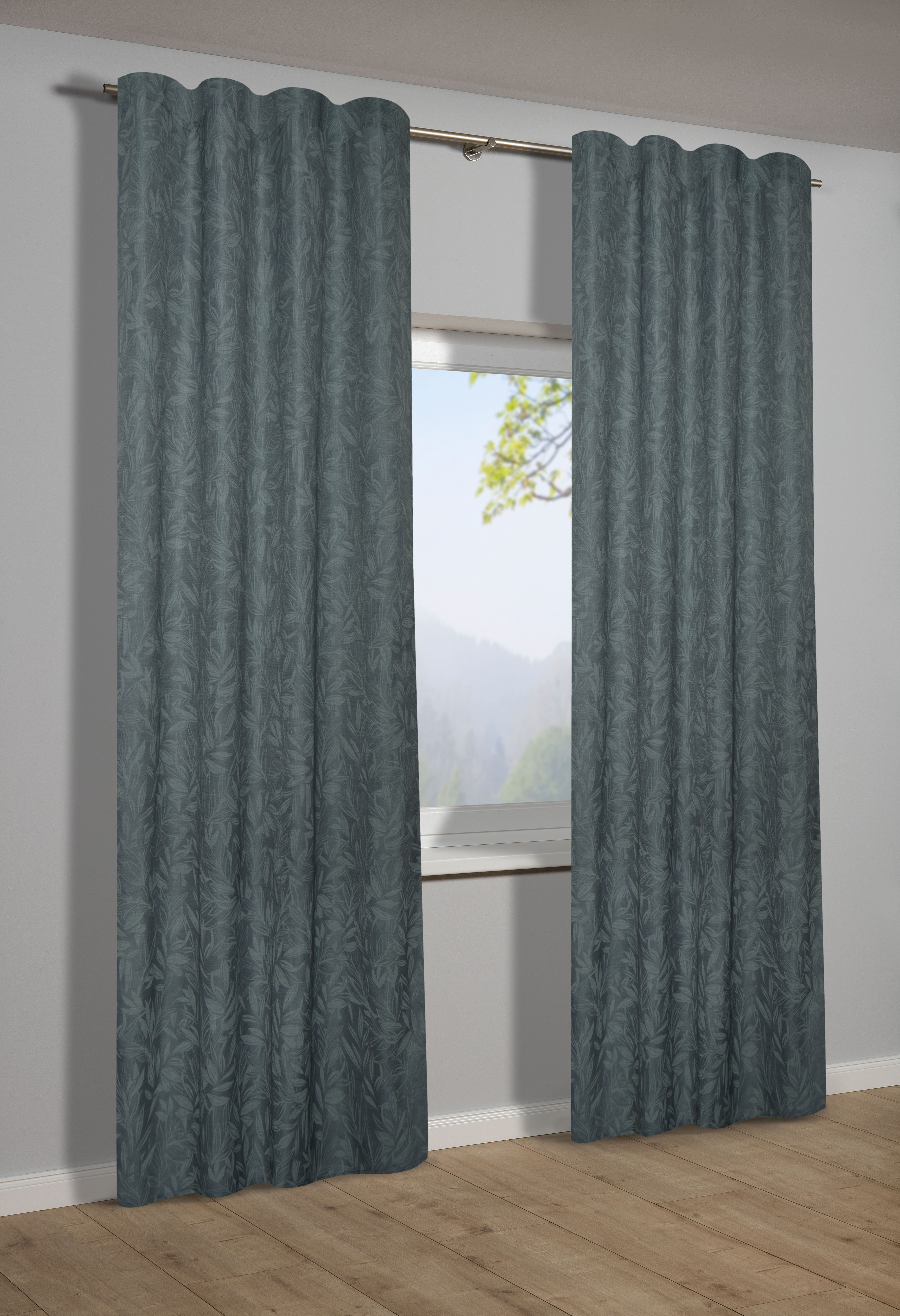Sehlbach Schal mit Gardinenband dunkelgrün, 135 x 245 cm Sehlbach Schal mit Gardinenband dunkelgrün, 135 x 245 cm