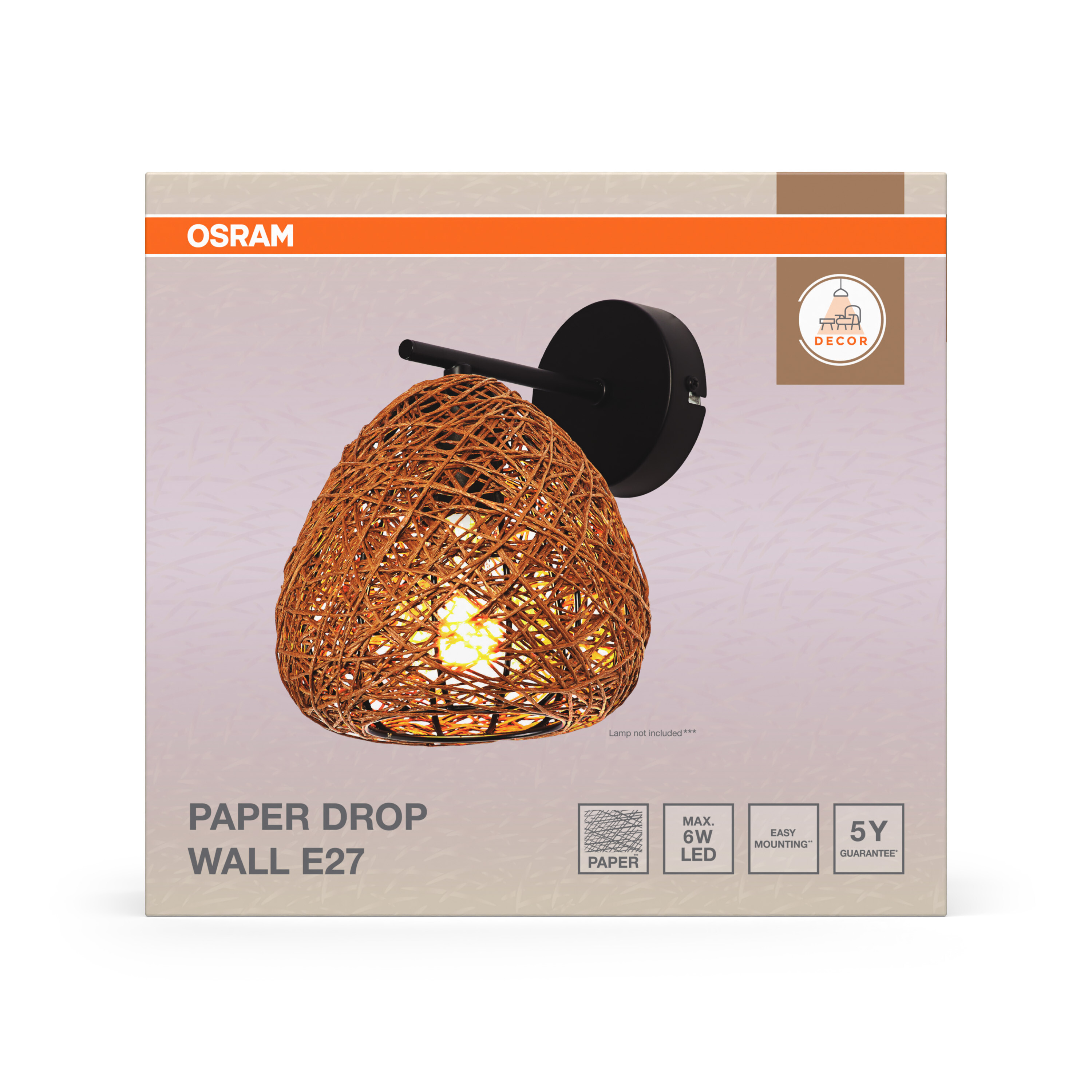 Osram Decor Wandleuchte, 1xE27, schwarz