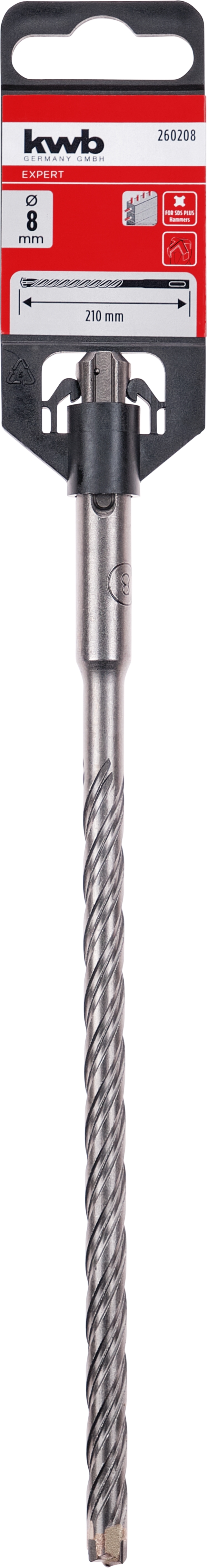 Kwb Hammerbohrer HB4X, 8 x 210 mm SB Kwb Hammerbohrer HB4X, 8 x 210 mm SB