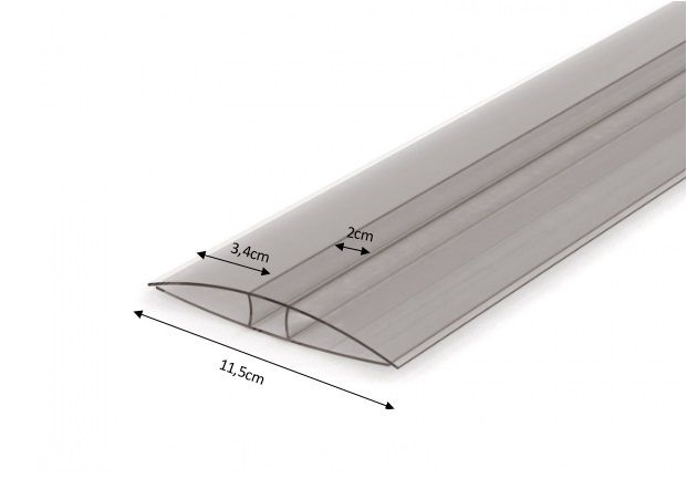 Palram PC H-Profil 2500 x 6 mm, für Doppelstegplatte (2500 mm für 4,5 - 6 mm) Palram PC H-Profil 2500 x 6 mm, für Doppelstegplatte (2500 mm für 4,5 - 6 mm)