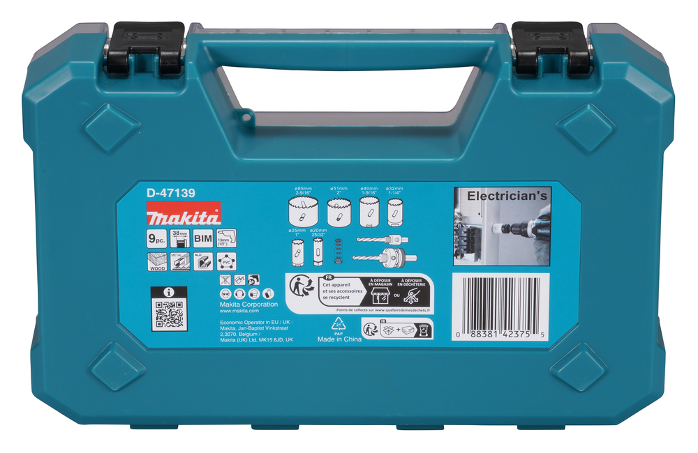 Makita Lochsägen-Set Elektriker, 9-tlg.