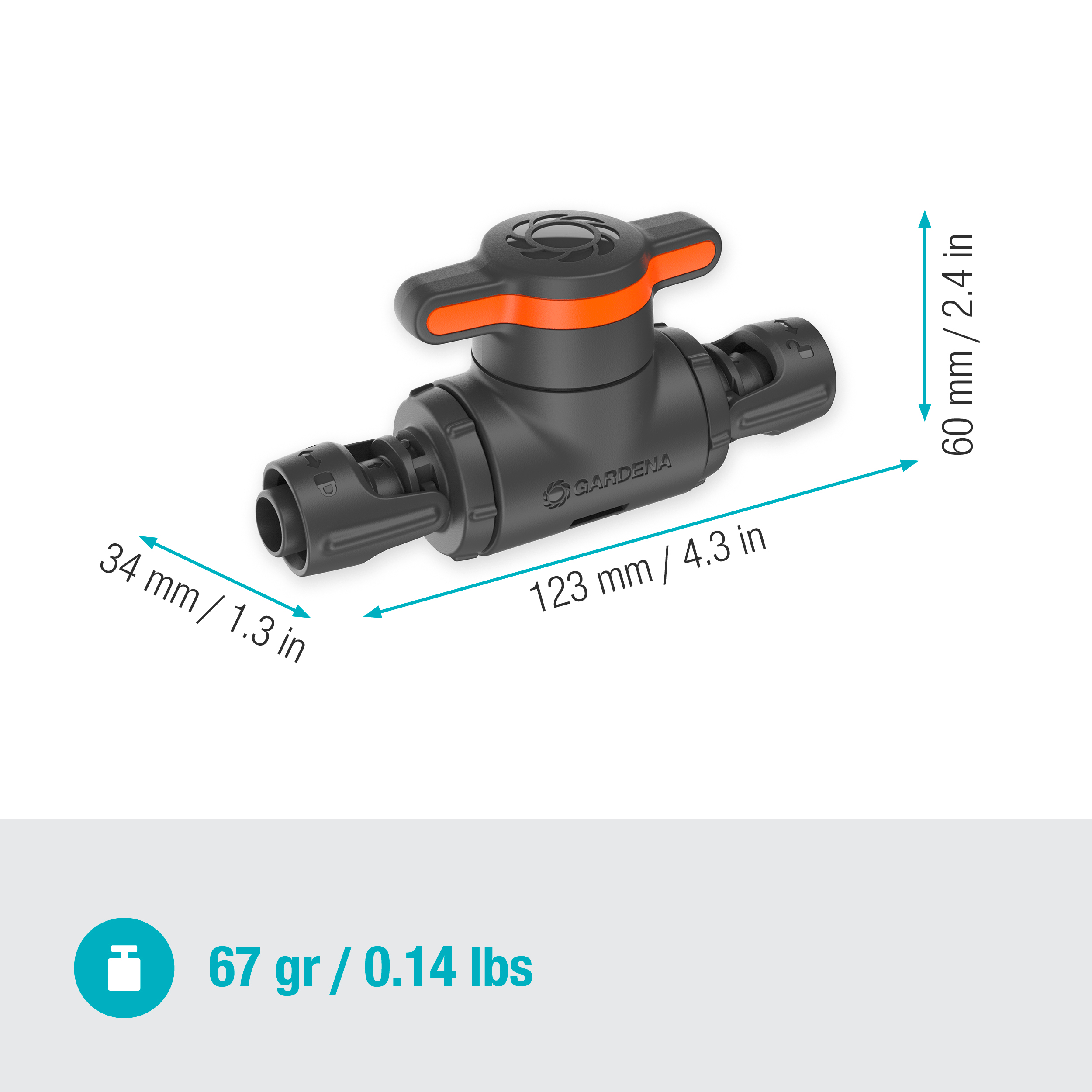 Gardena Micro-Drip-System Regulier-/Absperrventil 13 mm (1/2") - Inhalt: 1 Stück