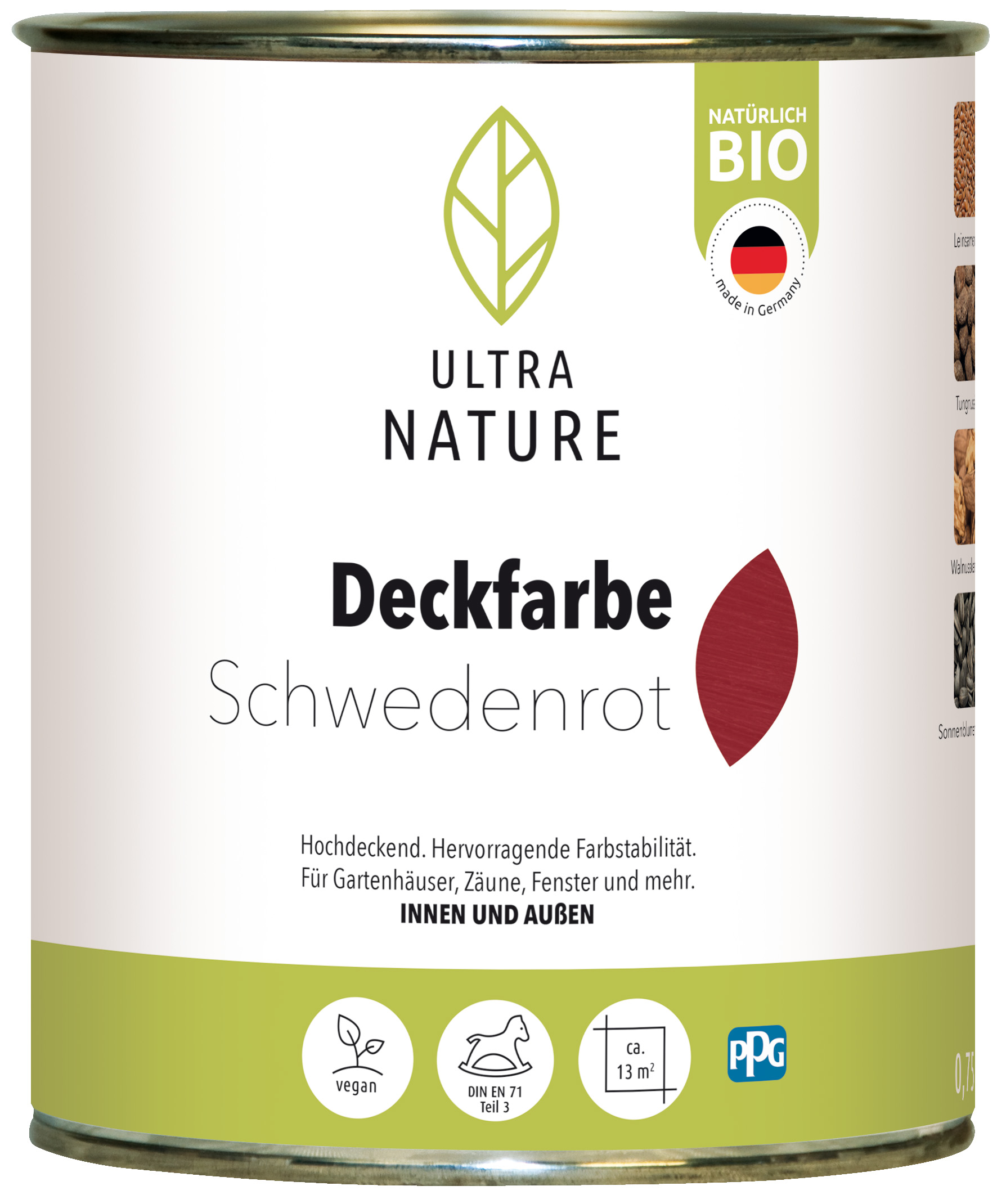 Ultra Nature Deckfarbe Schwedenrot, 0,75 l Ultra Nature Deckfarbe Schwedenrot, 0,75 l
