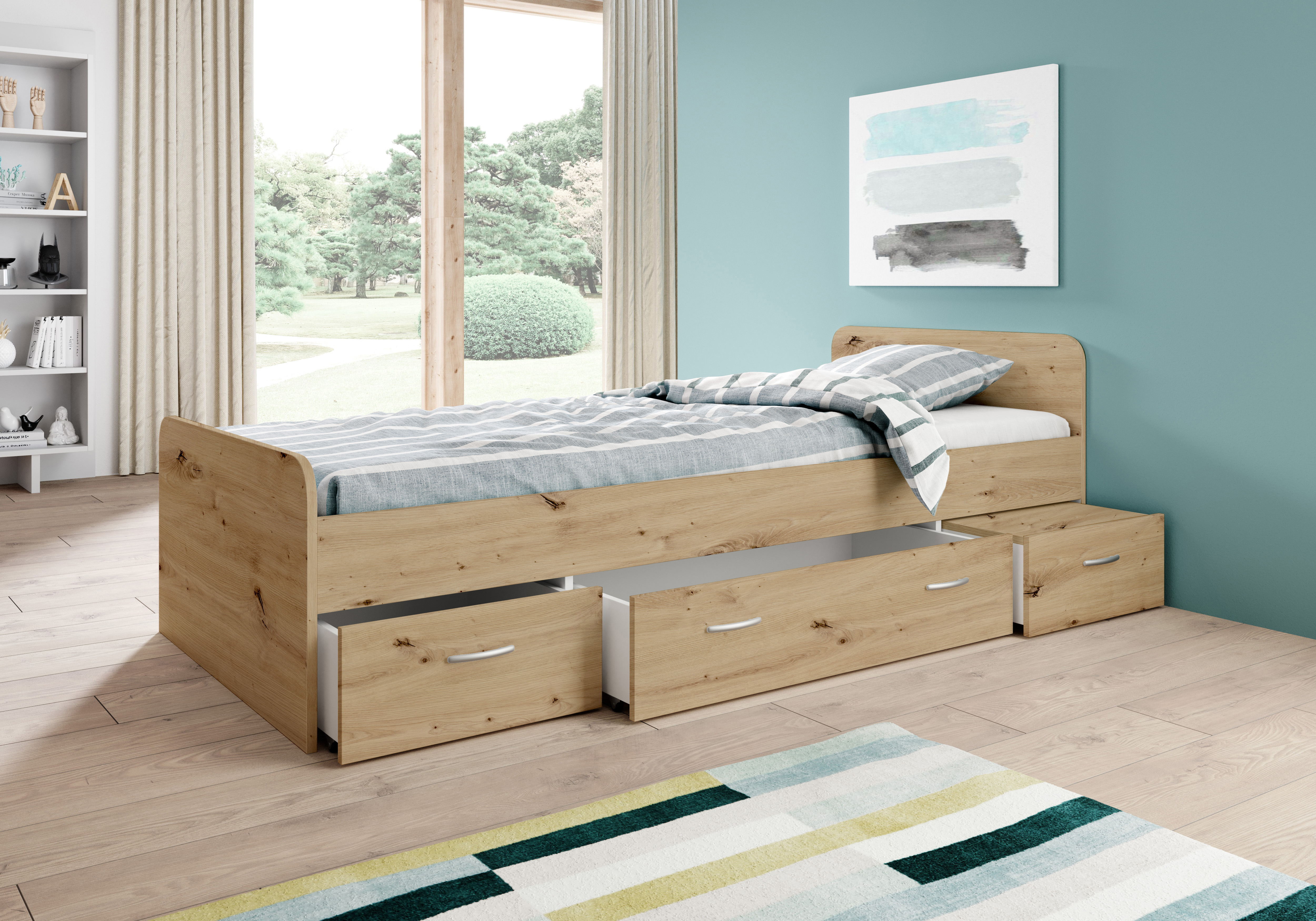 Pol-Power Bett Boro, artisan/eiche