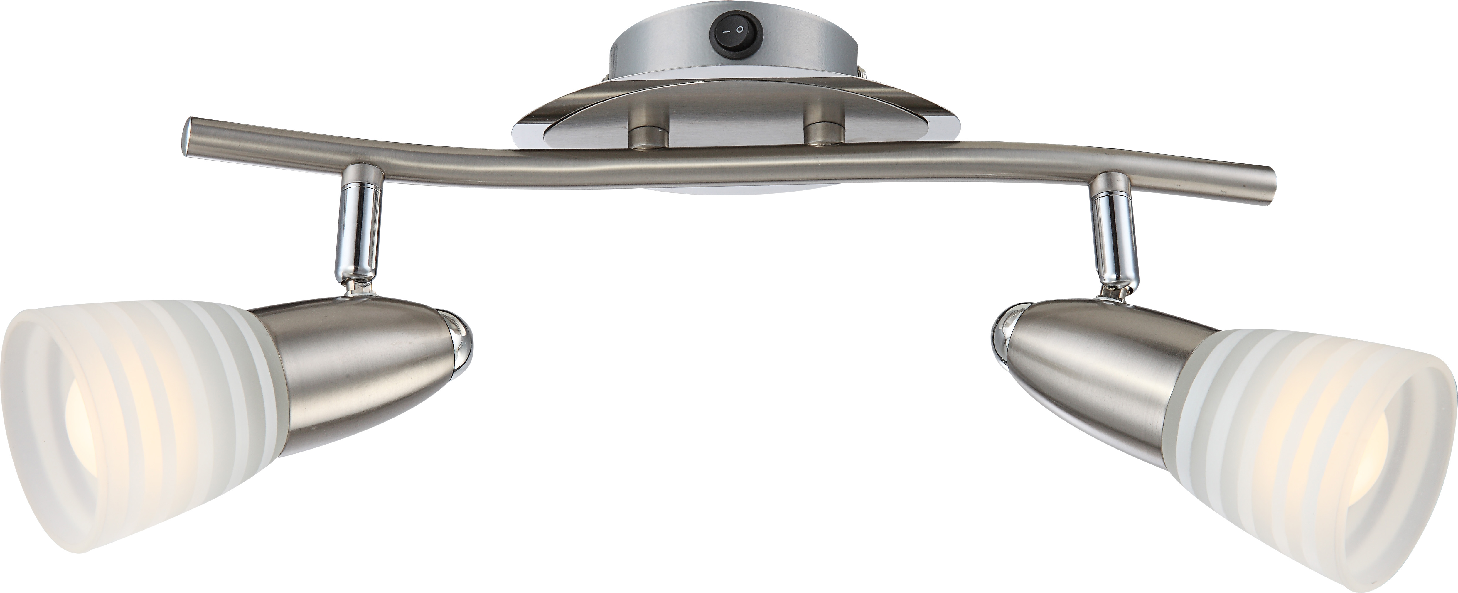 628218_a GLOBO SPOT 2X4W 400LM CHROM GLAS SATINIERT