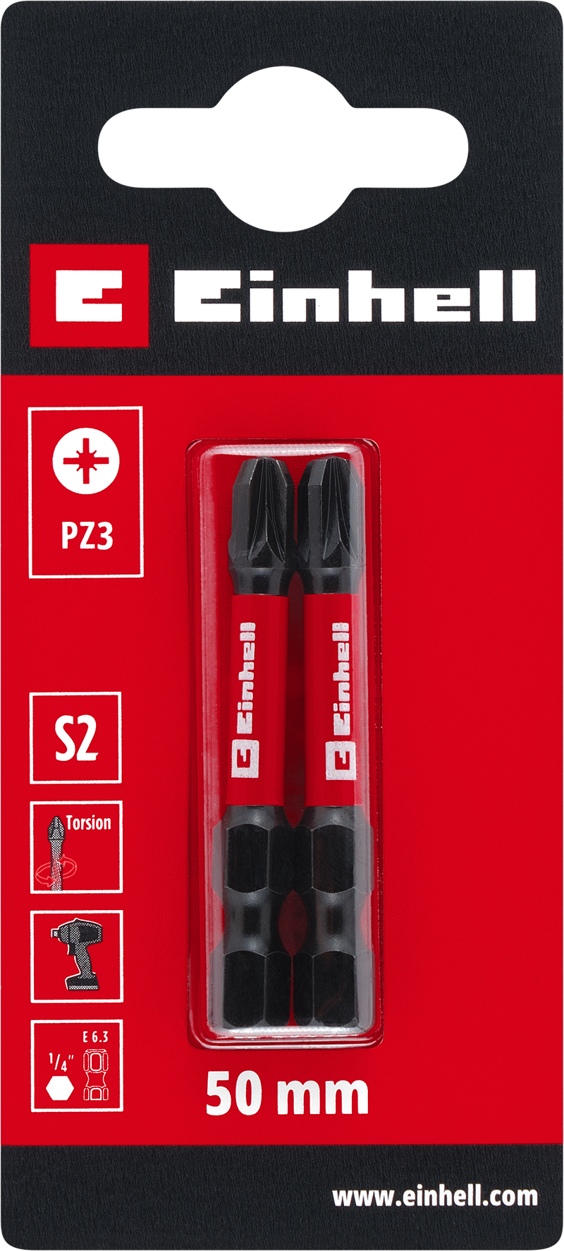 Einhell Impact-Bits Torsion, 50 mm, PZ3 S2