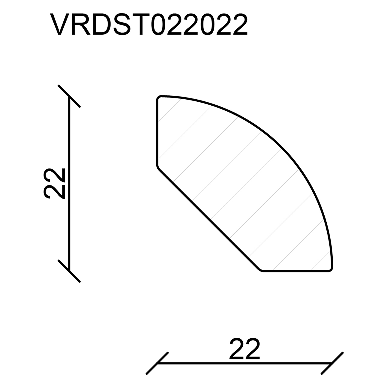544165-Querschnitt Neuhofer Viertelrundstab, Fichte/Kiefer astrein roh