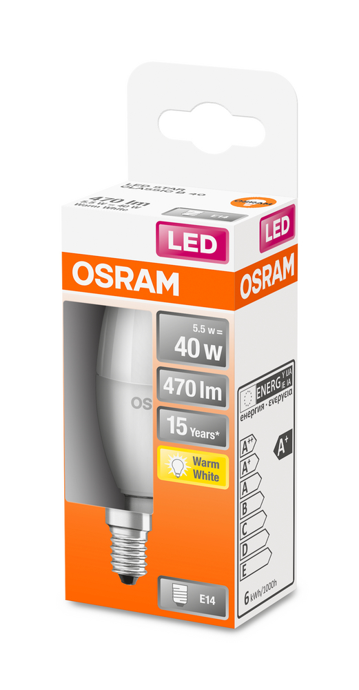 OSRAM LEUCHTMITTEL LED STAR CLASSIC B 40 5.5 W/2700K E1
