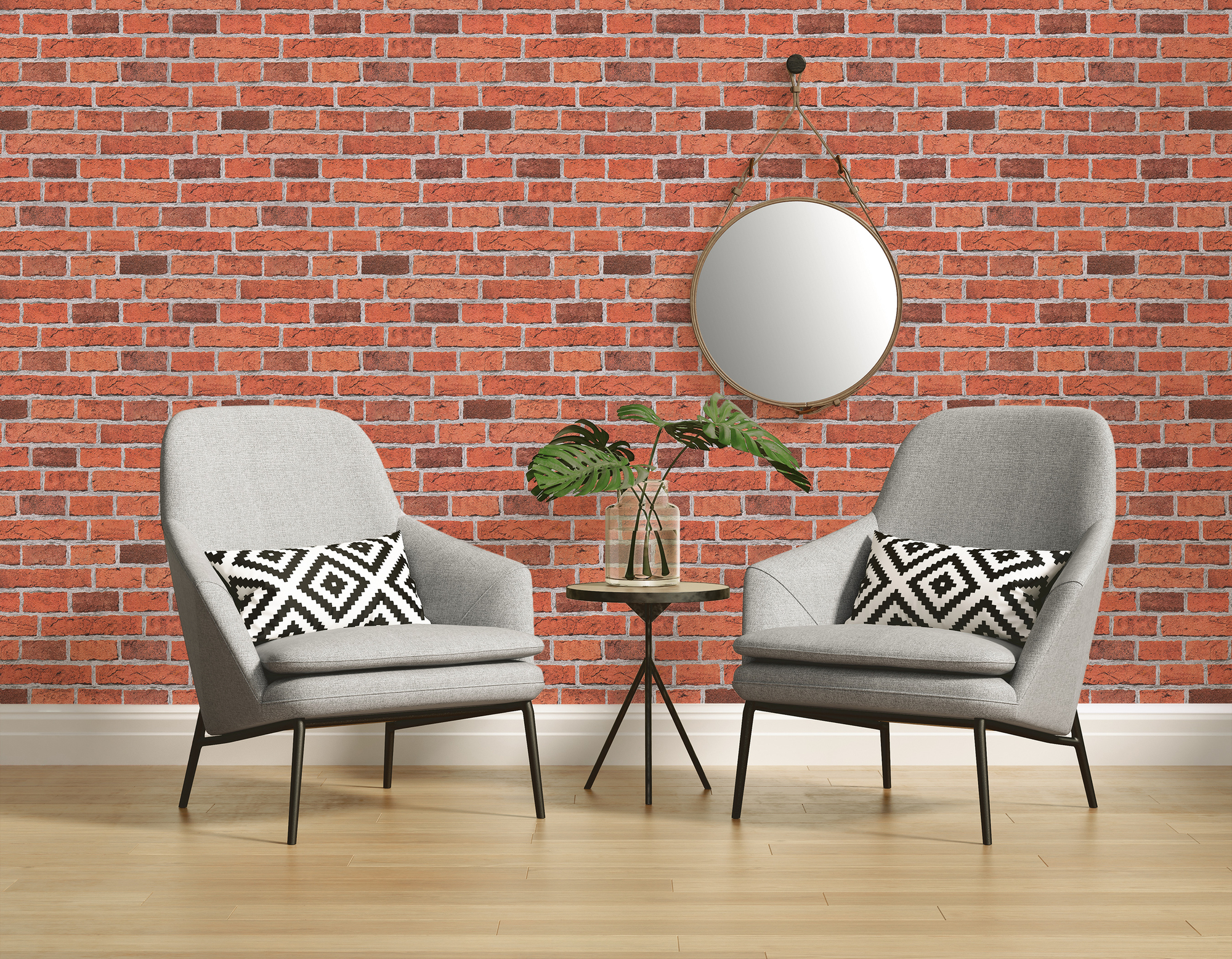 A.S. Création Vliestapete, backsteinoptik ziegelrot grau – realistische ziegelwand im loft-stil