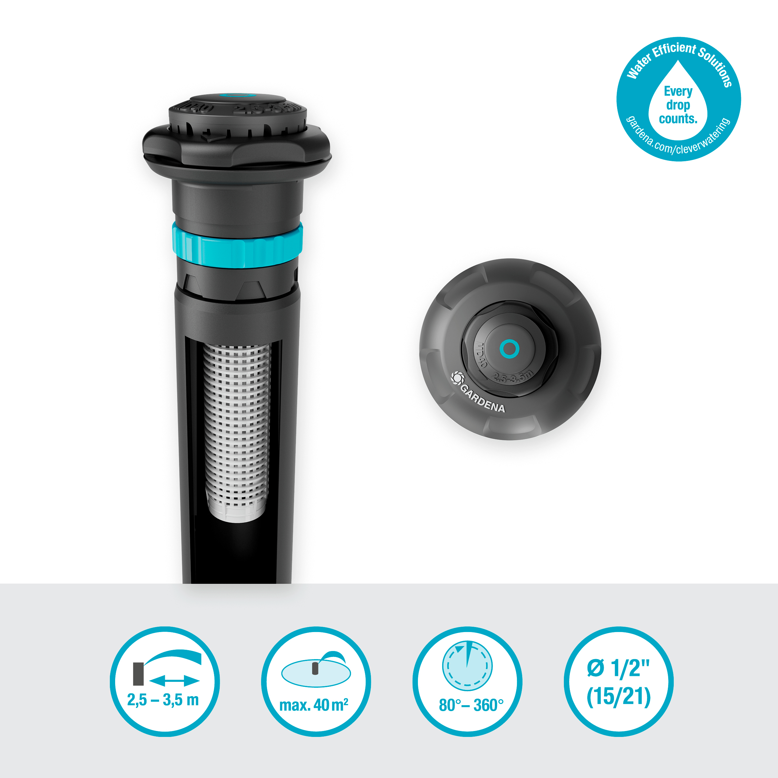 Gardena Sprinklersystem Versenkregner MD40 Gardena Sprinklersystem Versenkregner MD40