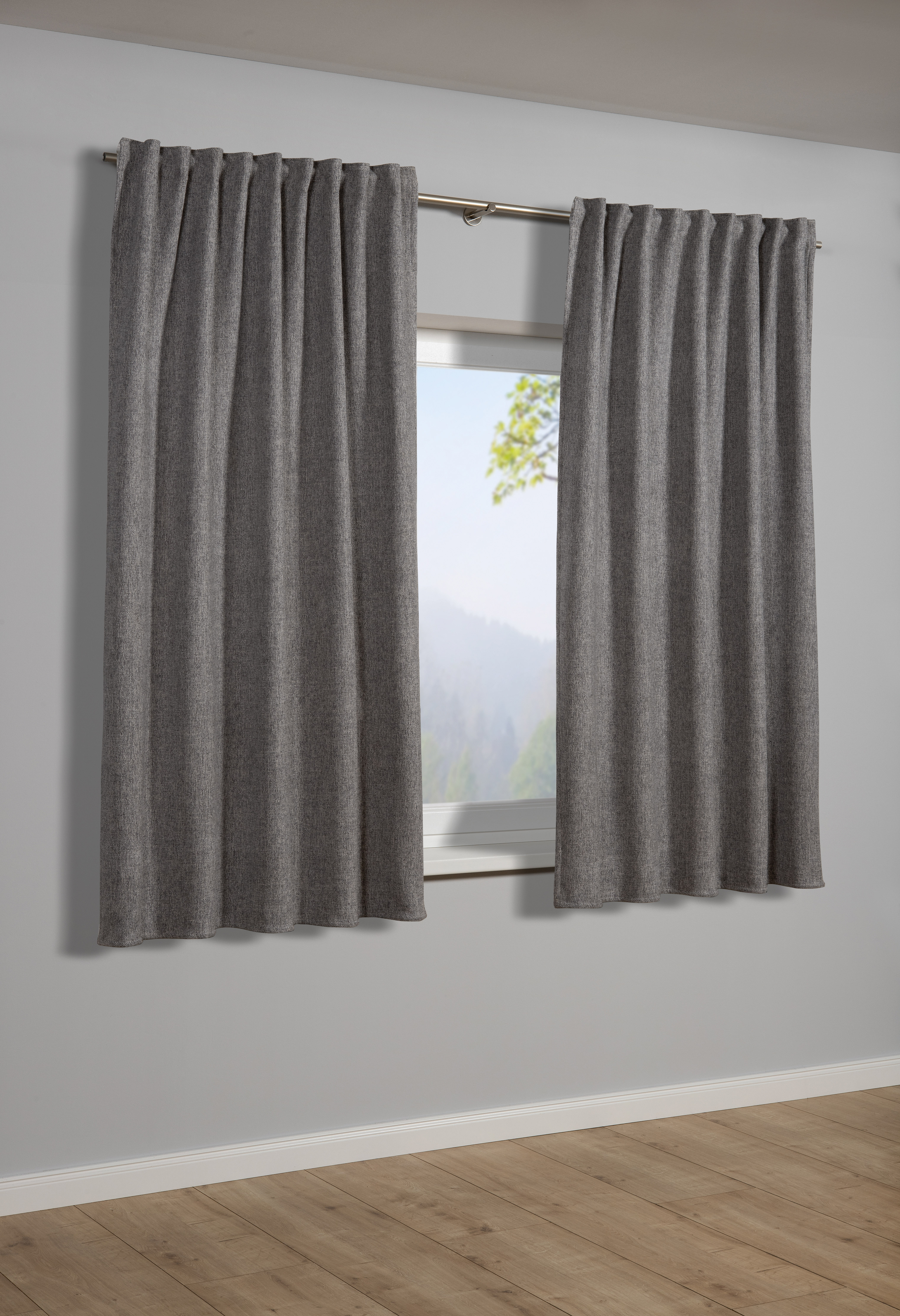 Sehlbach Schal mit Gardinenband silbergrau, 130 x 175 cm Sehlbach Schal mit Gardinenband silbergrau, 130 x 175 cm
