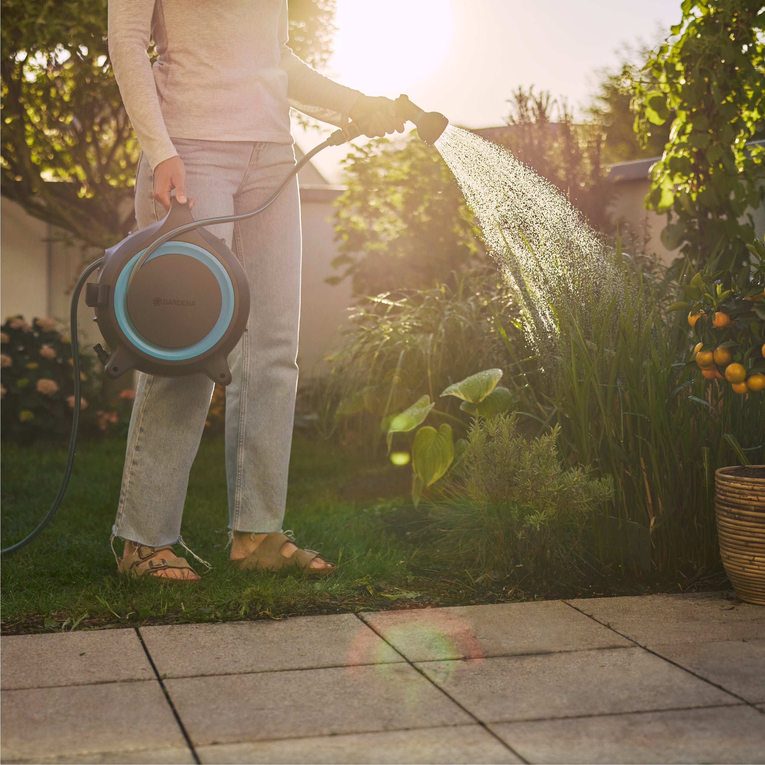 Gardena Mobile Schlauchbox MoveMatic, 12 m + 1,5 m