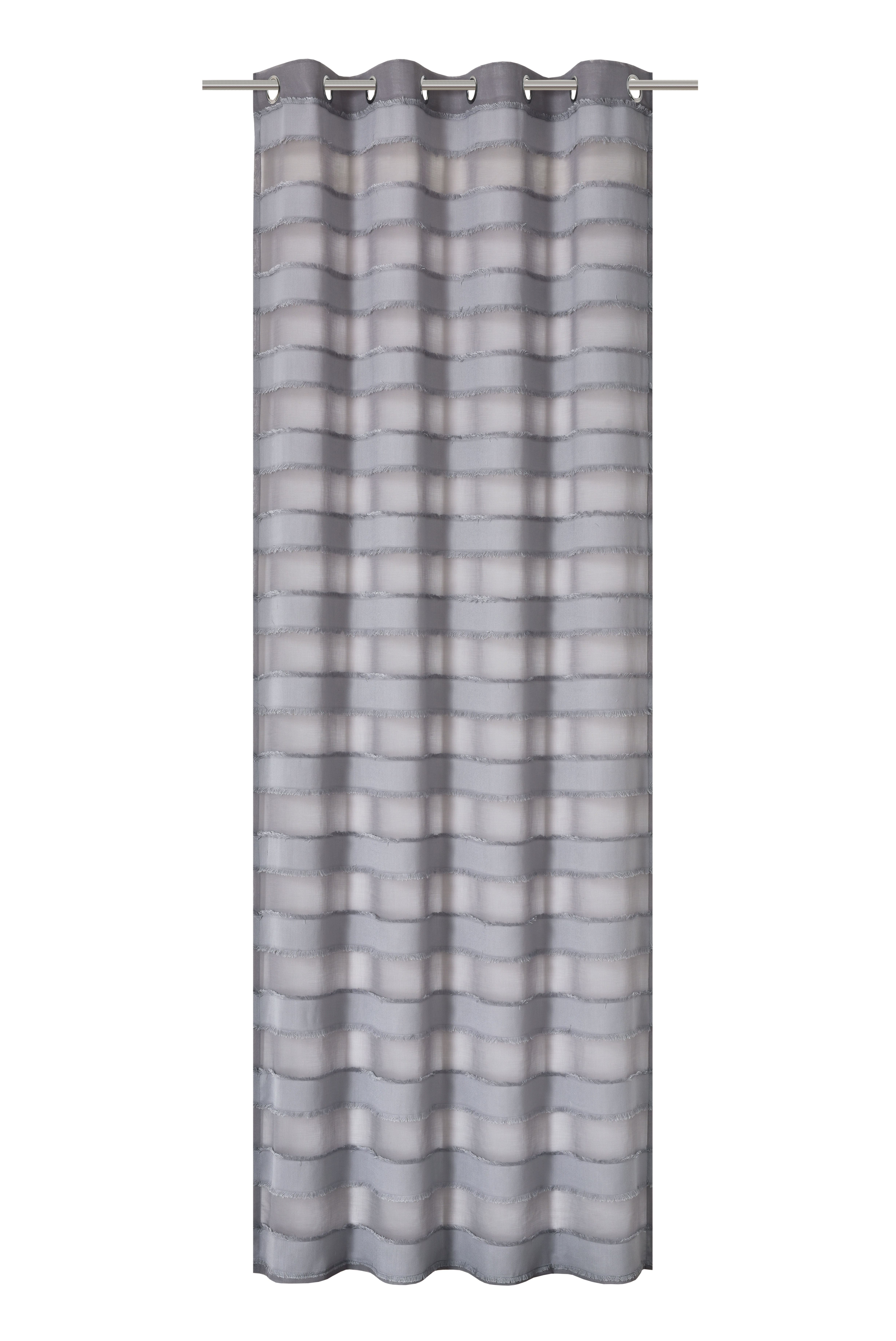 Elbersdrucke Scherli-Vorhang Jonte 07, grau, 140 x 255 cm