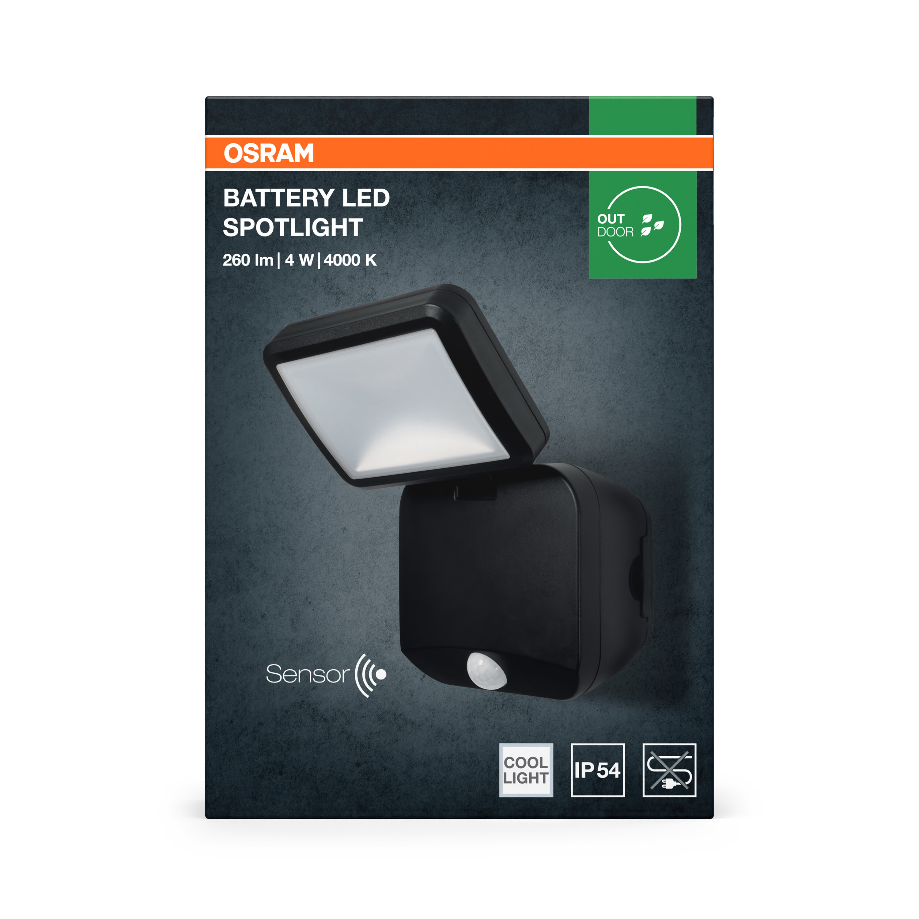 Osram LED Außenleuchte Spot, 4W, schwarz