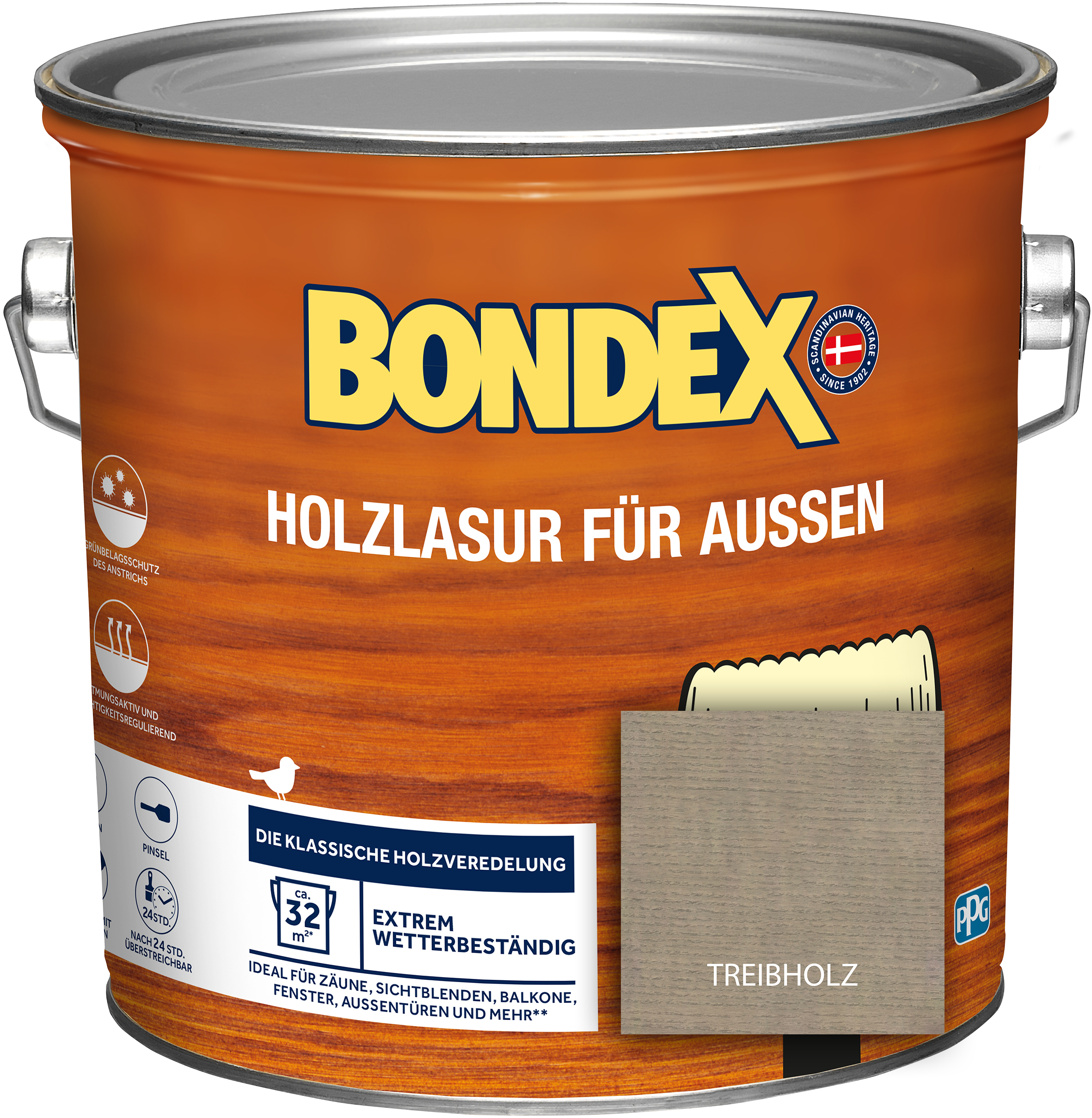 Bondex Holzlasur für außen, treibholz, 2,5 l