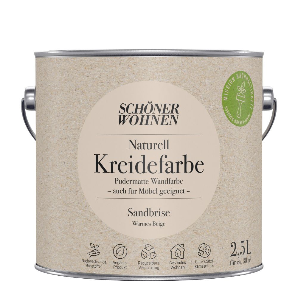 Schöner Wohnen Naturell Kreidefarbe, sandbriese, 2,5L Schöner Wohnen Naturell Kreidefarbe, sandbriese, 2,5L