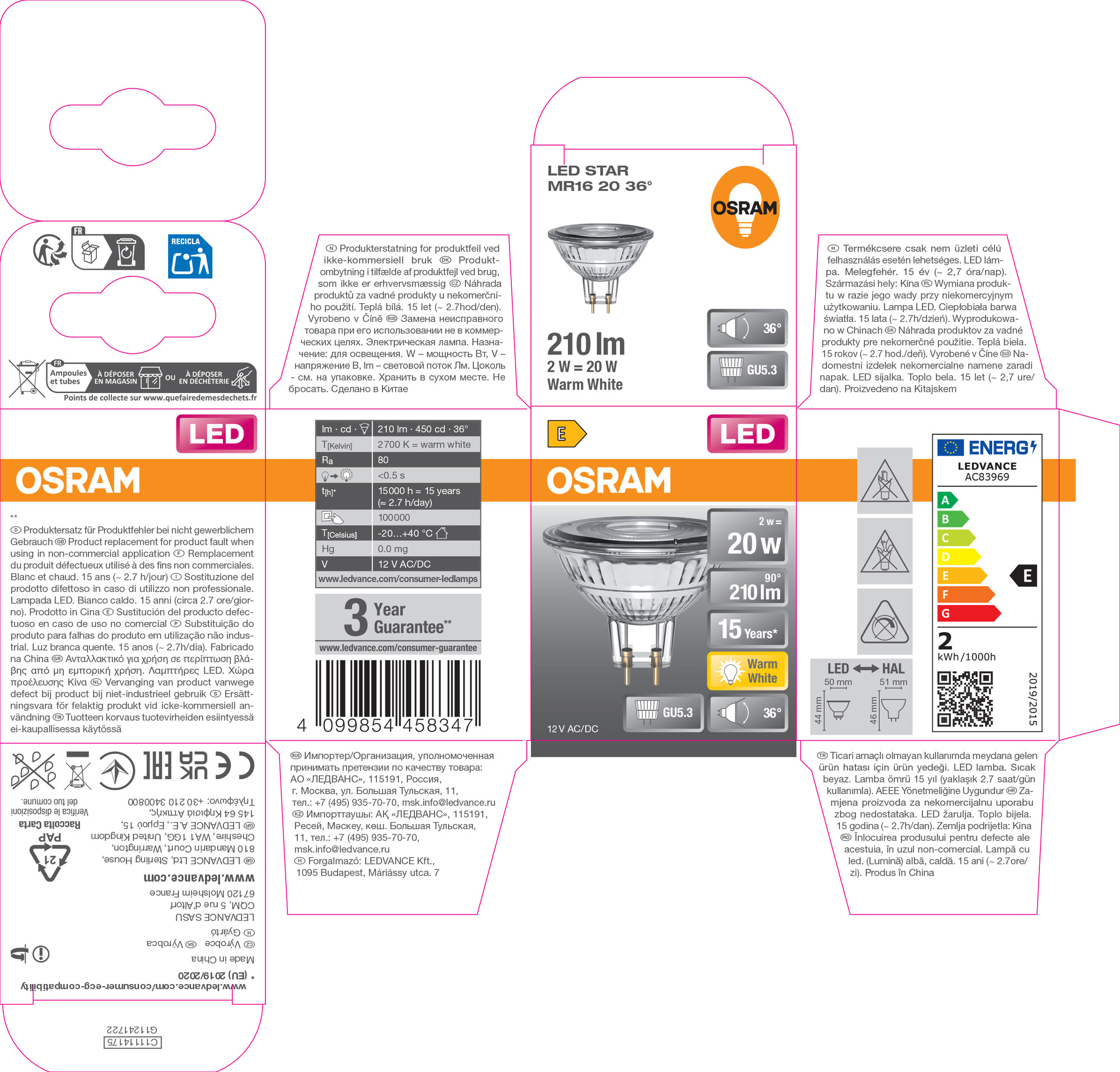 Osram LED Reflektorlampe mit GU5.3 Sockel, Warmweiß