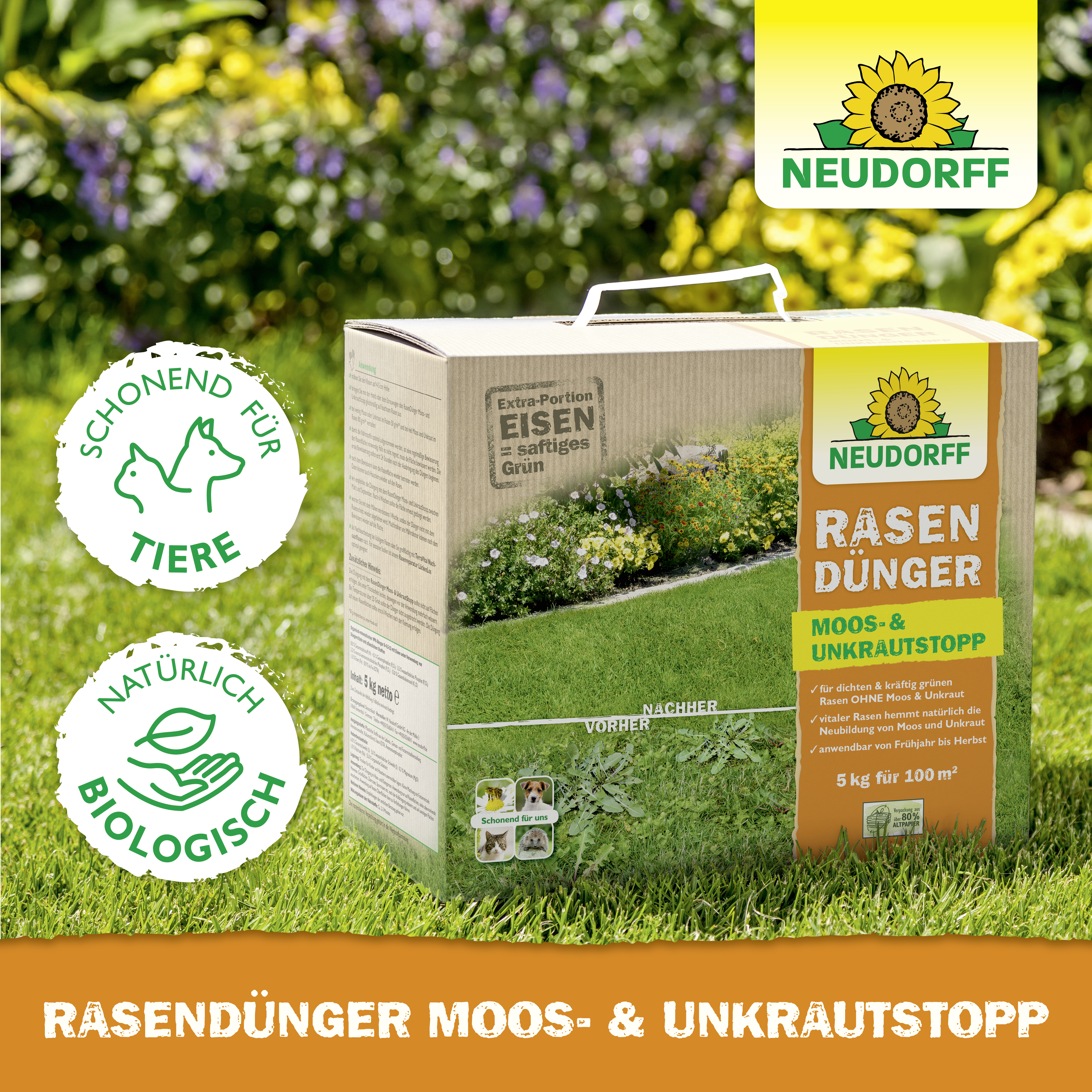 Neudorff RasenDünger Moos- & UnkrautStopp, 5 Kg