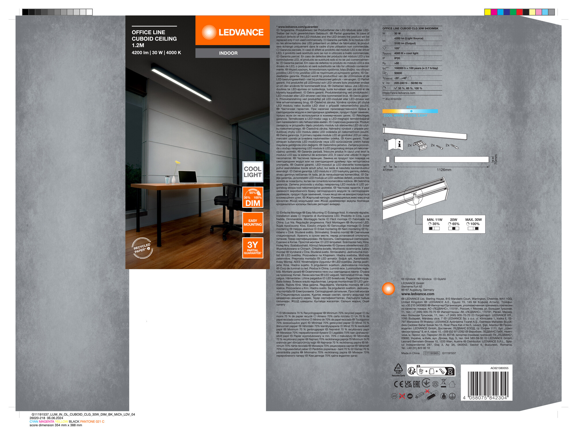 Ledvance Office Line Deckenleuchte, schwarz