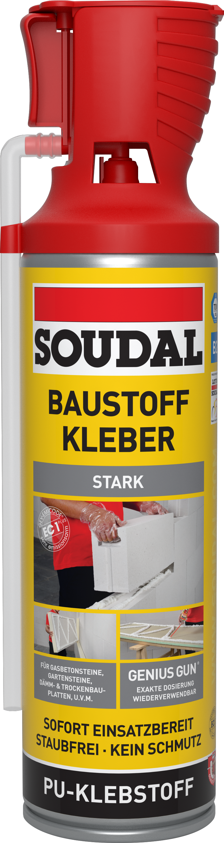 Soudal B2 Baustoffkleber GeniusGun, weiß, 500 ml Soudal B2 Baustoffkleber GeniusGun, weiß, 500 ml