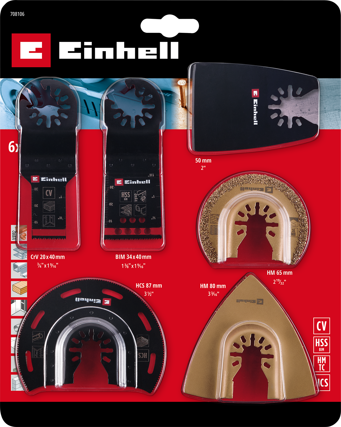 Einhell Multitool-Set mit Universalaufnahme, 6-tlg. Einhell Multitool-Set mit Universalaufnahme, 6-tlg.