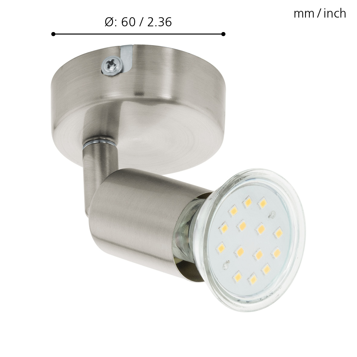 EGLO SPOT 1X3W BUZZ-LED SATINIERT NICKEL-MATT