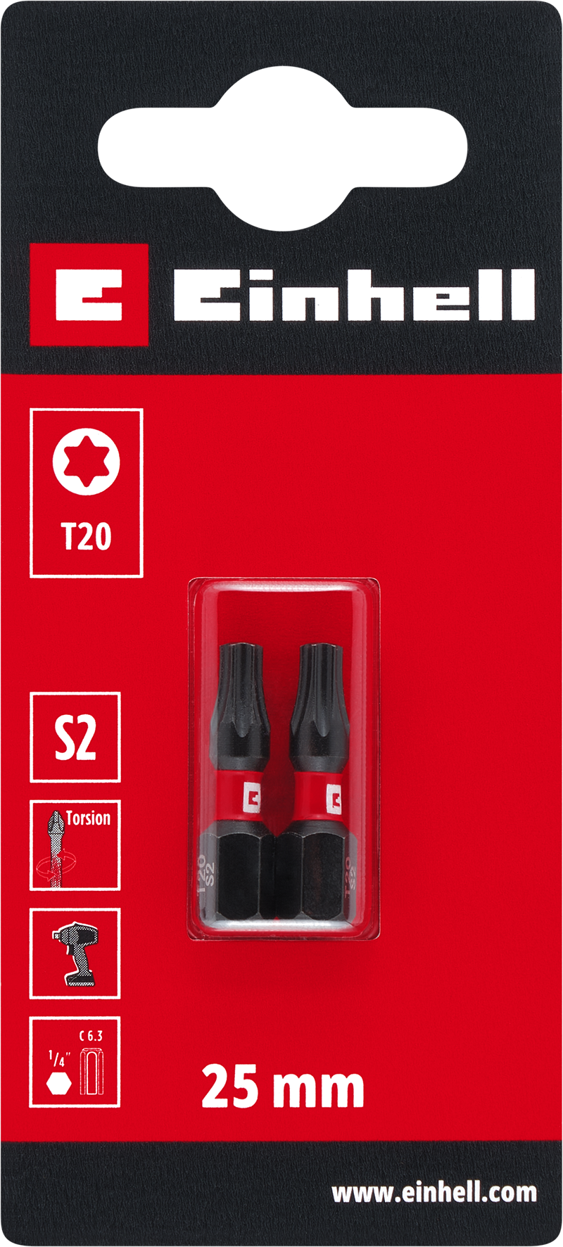 Einhell Impact-Bits Torsion, 25 mm, T20 S2