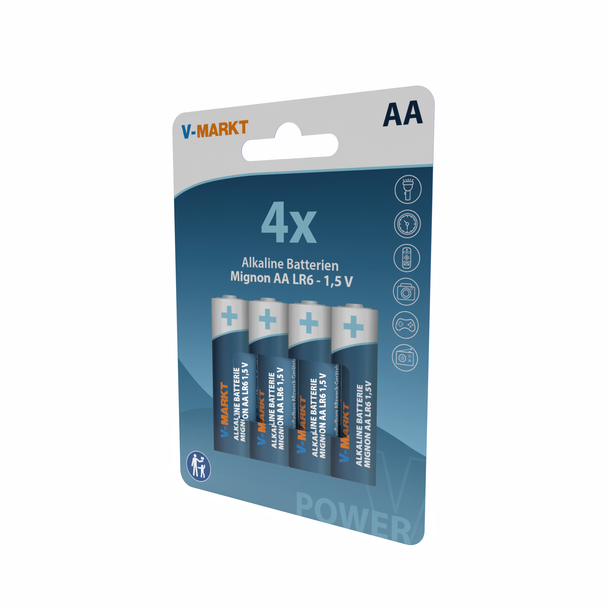 V-Markt Batterie AA LR6 Alkaline, 4 Stück V-Markt Batterie AA LR6 Alkaline, 4 Stück
