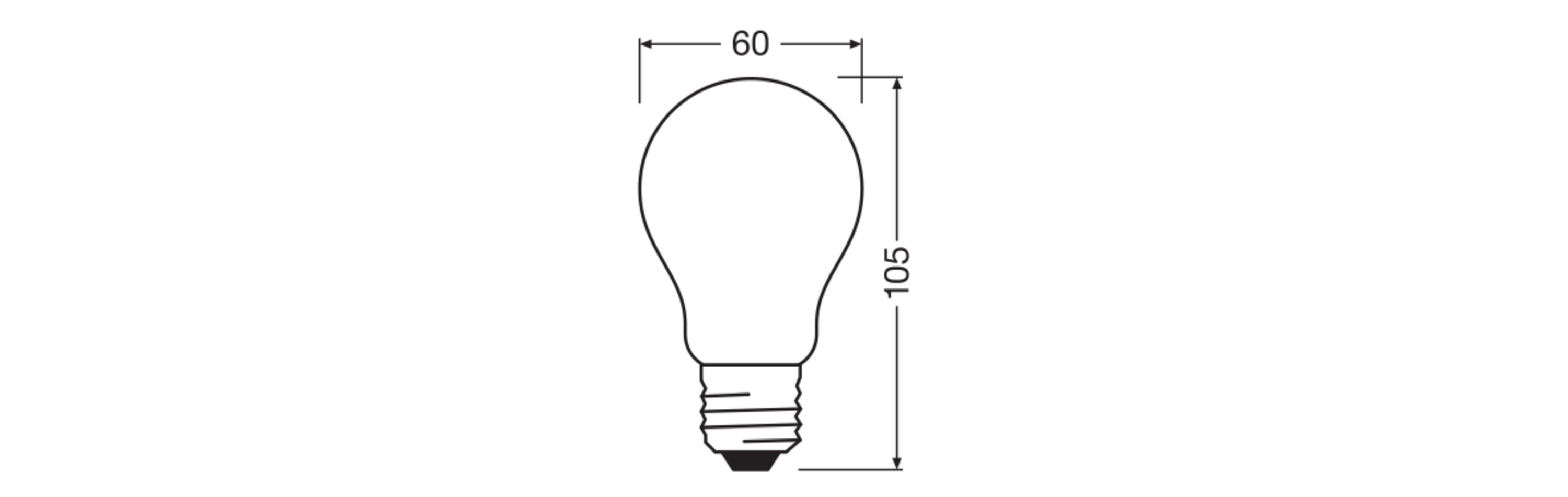 Osram LED Lampe Base CLA60, E27, Warmweiß milchig