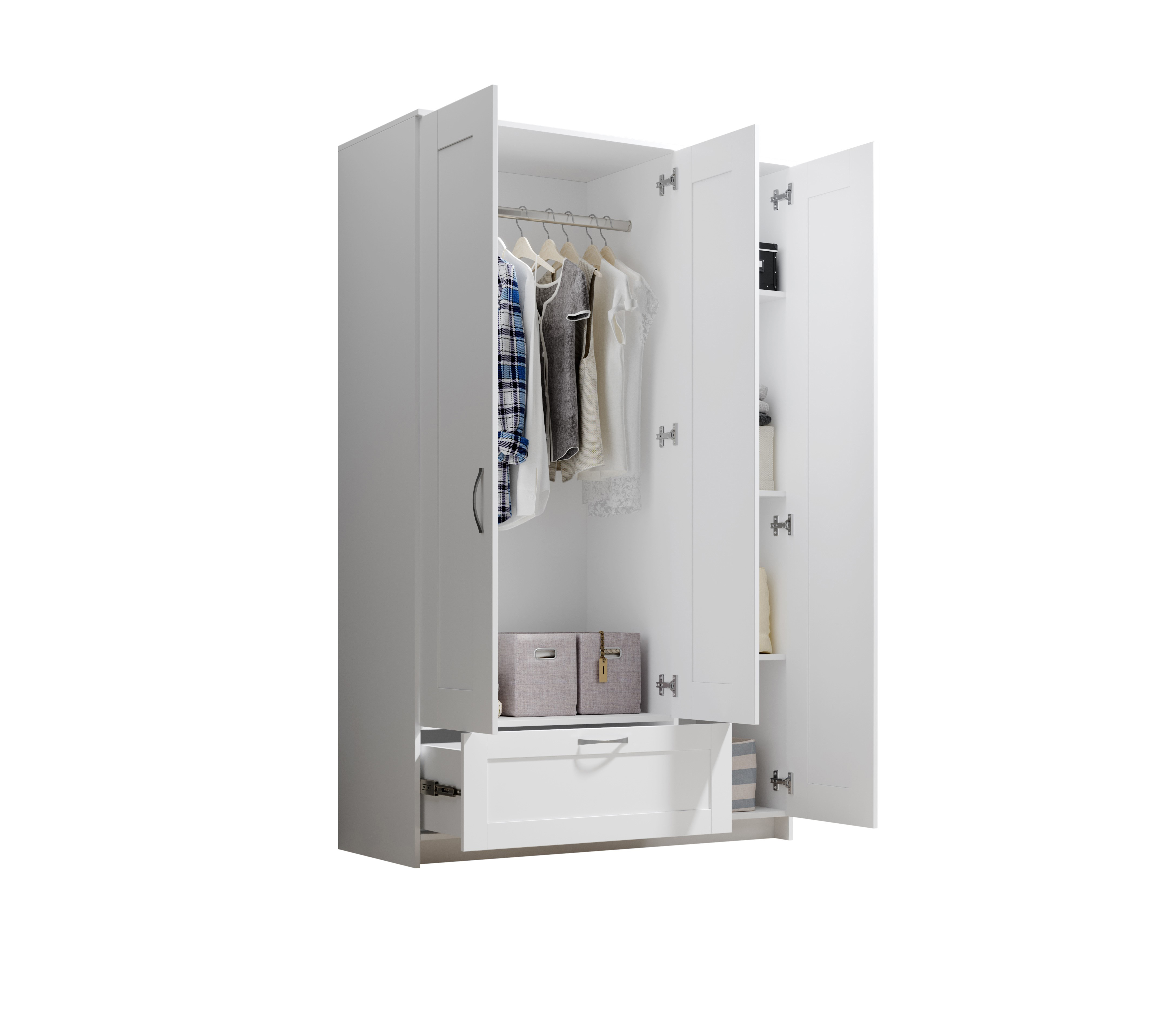 Pol-Power Kleiderschrank Lepini, weiß
