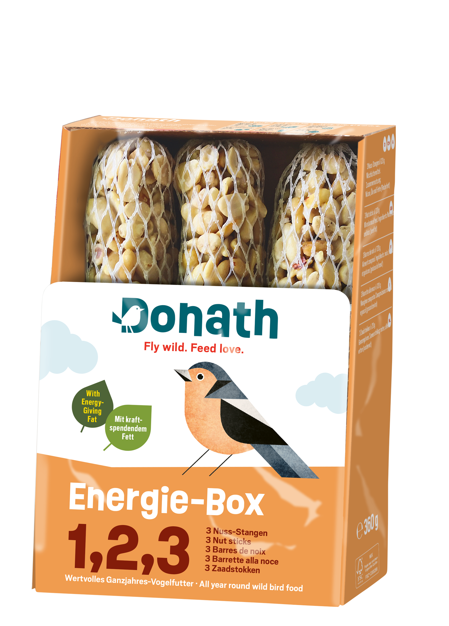 Donath Energie-Box 1,2,3 (3 Nussstangen), 3 x 120 g