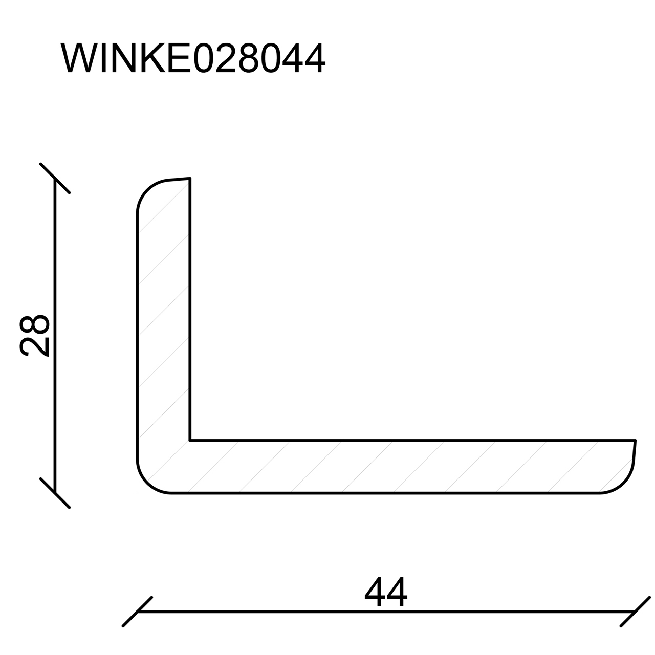 544148-Querschnitt Neuhofer Winkelleiste, Fichte/Kiefer astrein roh