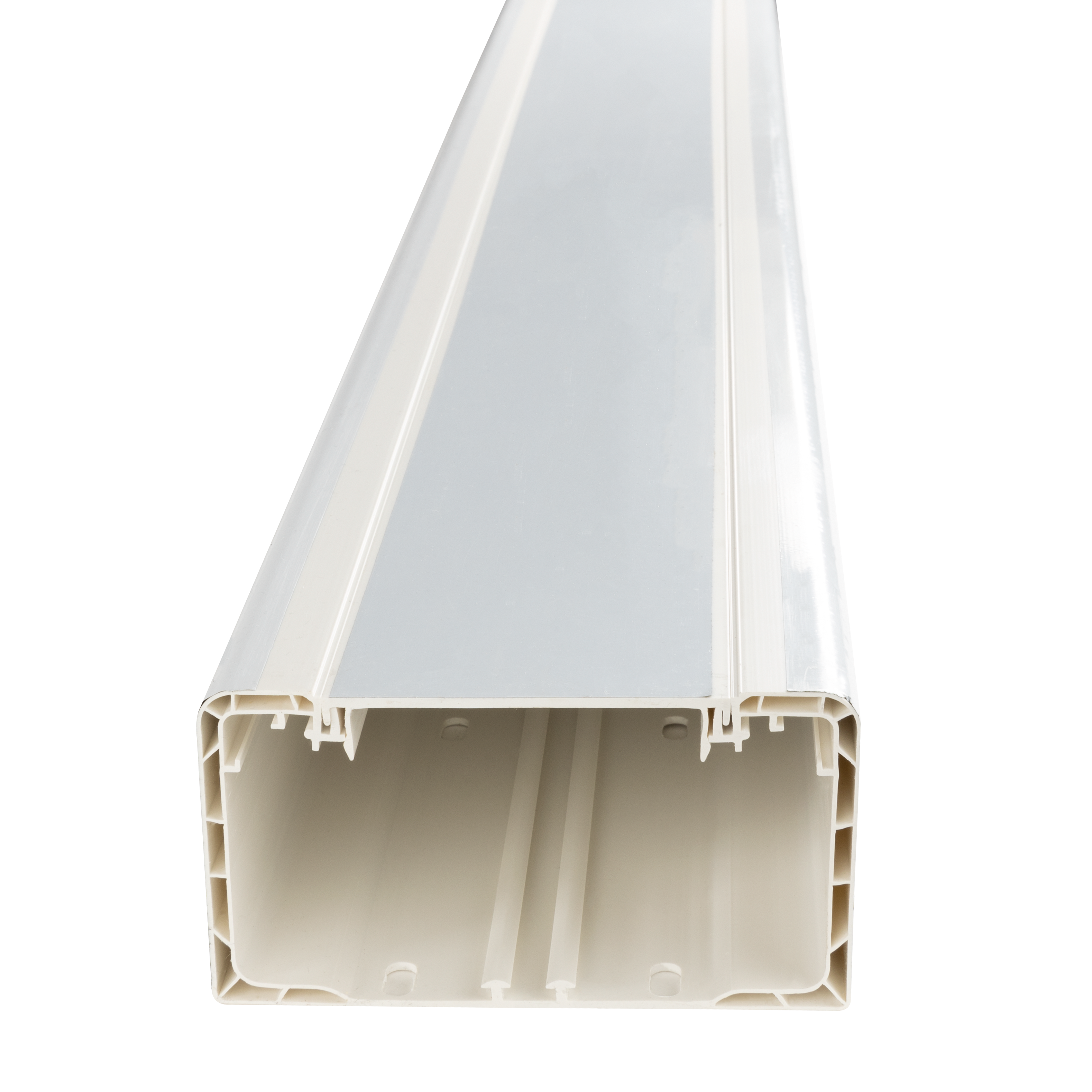 REV Kunststoff-Brüstungskanal 70 x 130 mm, 2 Meter, mit abnehmbaren Deckel, weiß