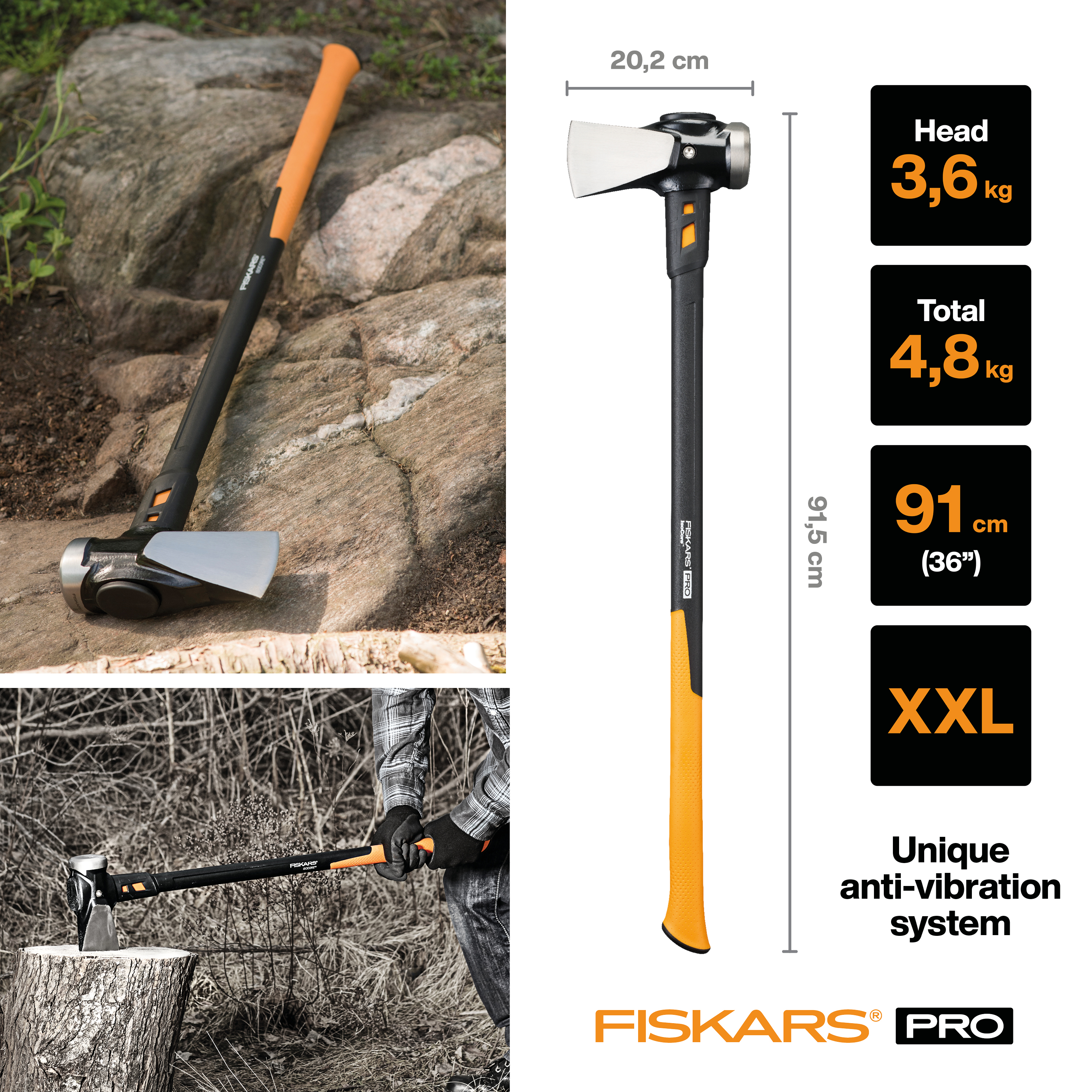 Fiskars IsoCore™ Spalthammer, XXL