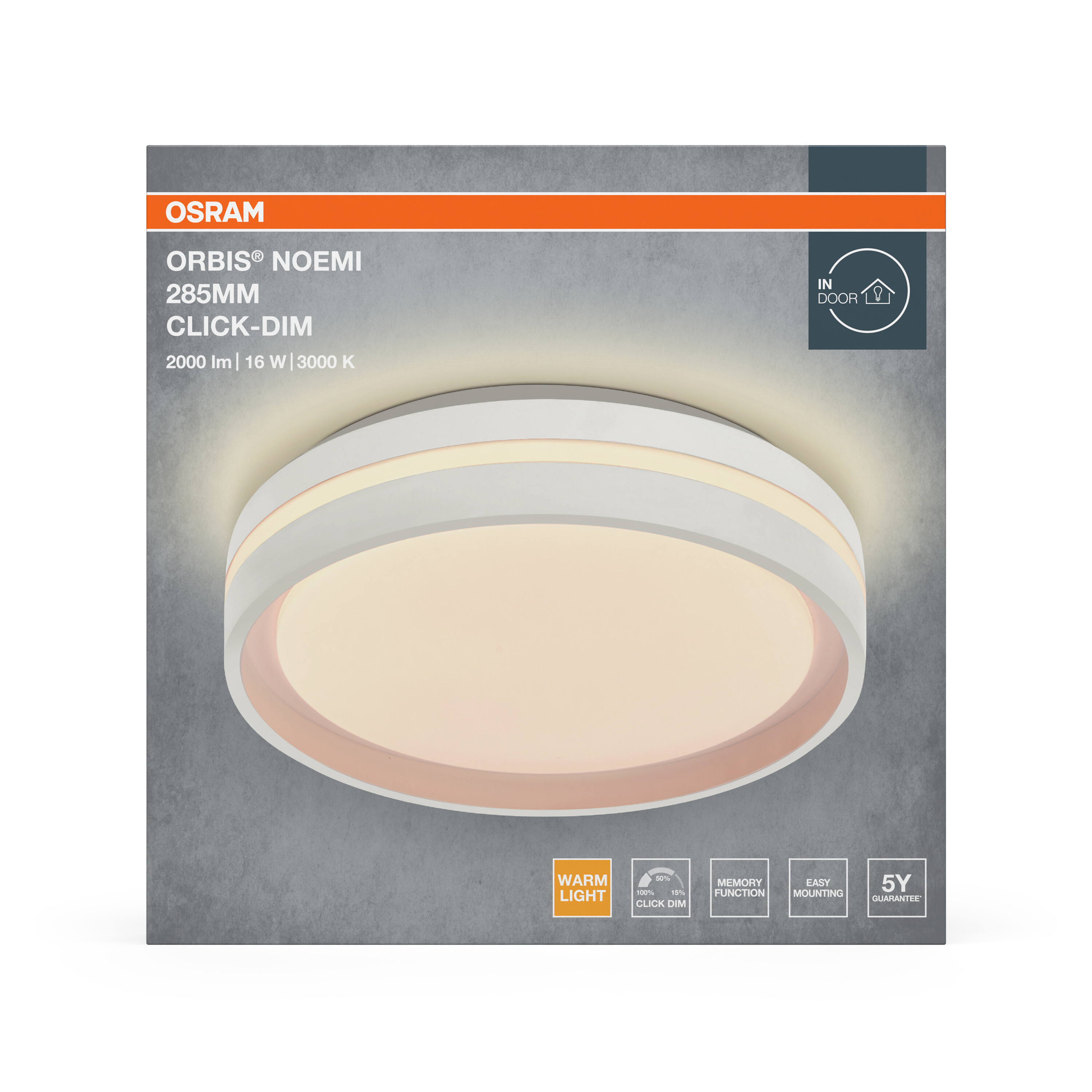 Osram Led Deckenleuchte "Orbis Noemi", 285 mm, 16W, 830, weiß