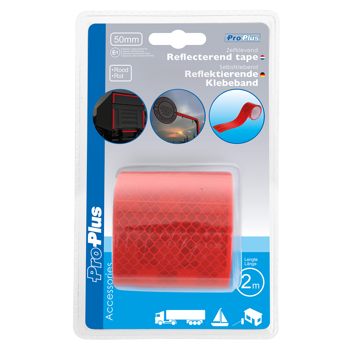 ProPlus Reflektierendes Klebeband 3M rot, 50 mm/2M ProPlus Reflektierendes Klebeband 3M rot, 50 mm/2M