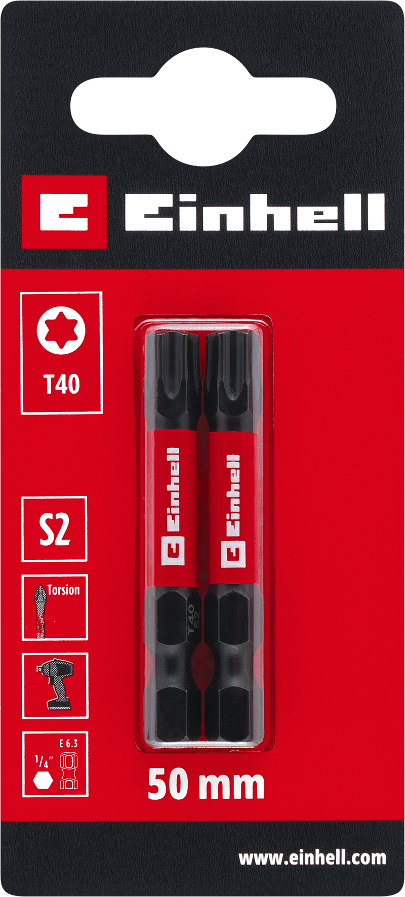 Einhell Impact-Bits Torsion, 50 mm, T40 S2