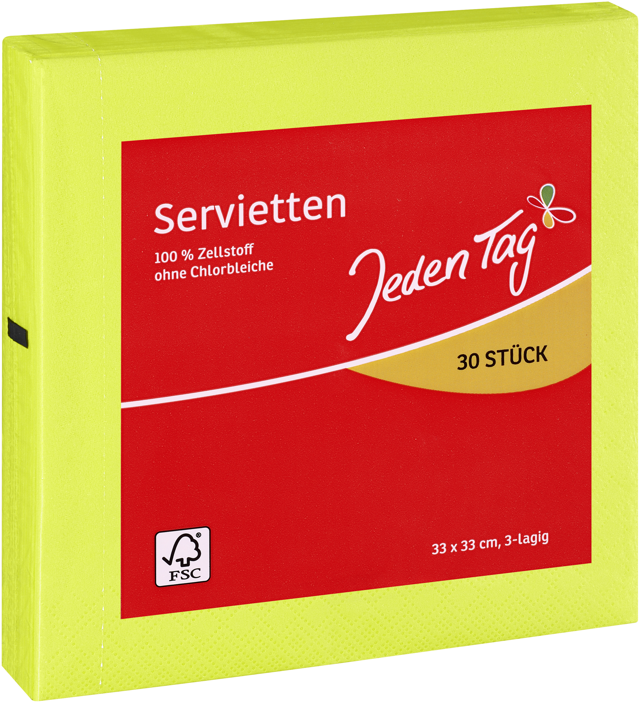 484895_122004 JEDEN TAG SERVIETTEN GRÜN 33X33 30ST 3LG