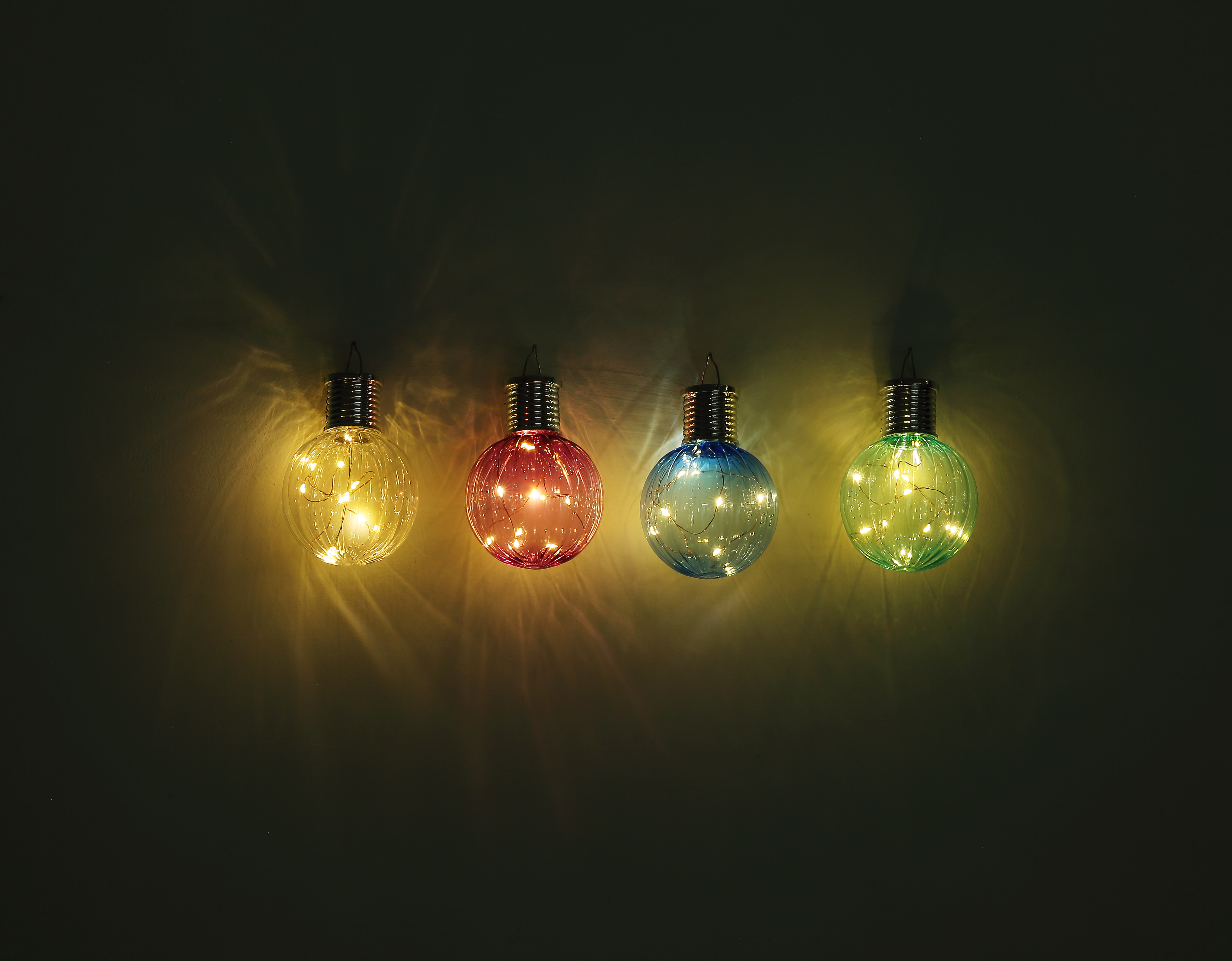 Globo Solarleuchte Metall silberfarben, 10xLED