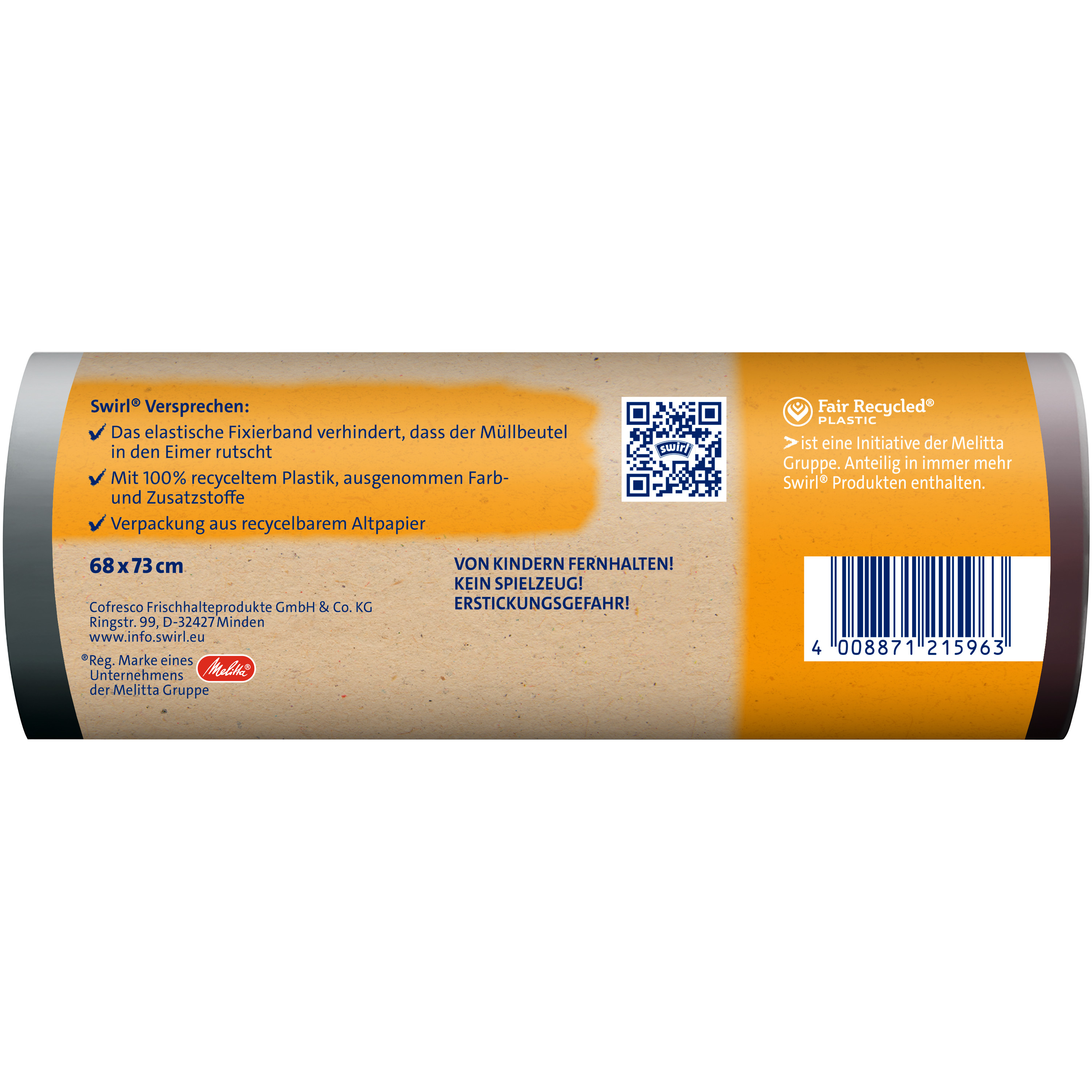 Swirl® Fixierband-Müllbeutel, 60 l Swirl® Fixierband-Müllbeutel, 60 l