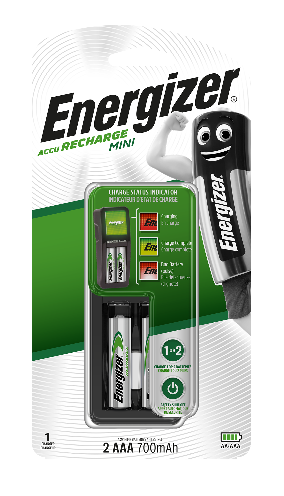 7638900421446 ENERGIZER LADEGERÄT MINI CHARGER +2AAA 700MAH