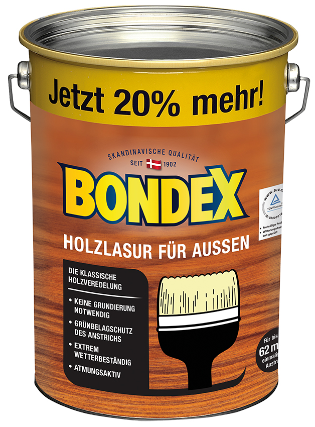 5702160345995zuJhhrg687qNt Bondex Holzlasur für Außen Oregon Pine, 4,8L