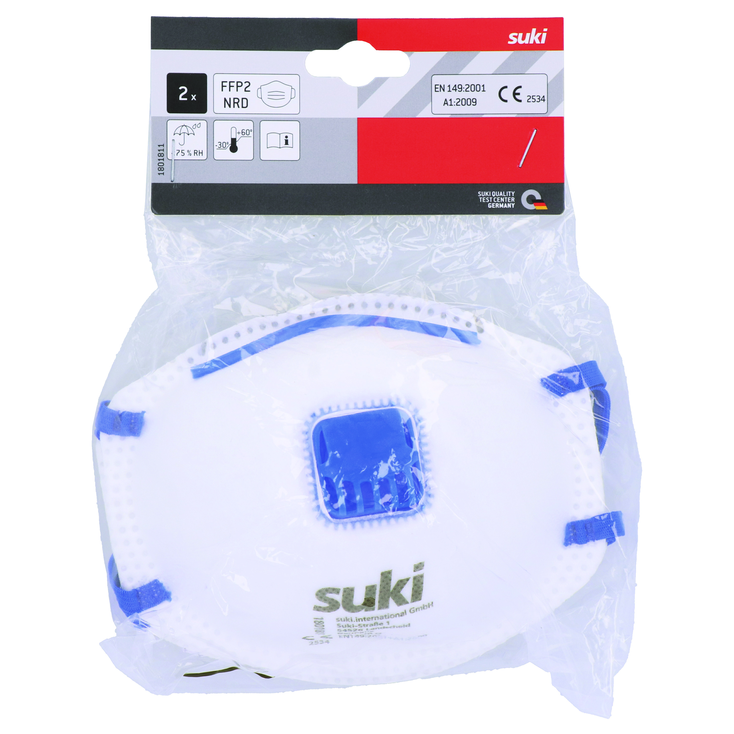 Suki Feinstaubmaske FFP2, mit ventil Suki Feinstaubmaske FFP2, mit ventil