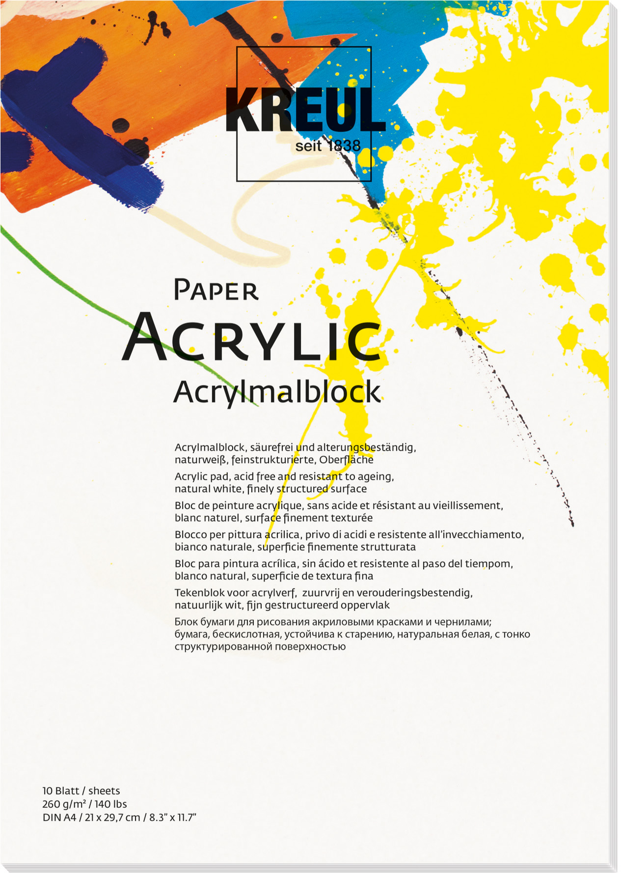 Kreul Paper Acrylic, 10 Blatt, DIN A4 Kreul Paper Acrylic, 10 Blatt, DIN A4