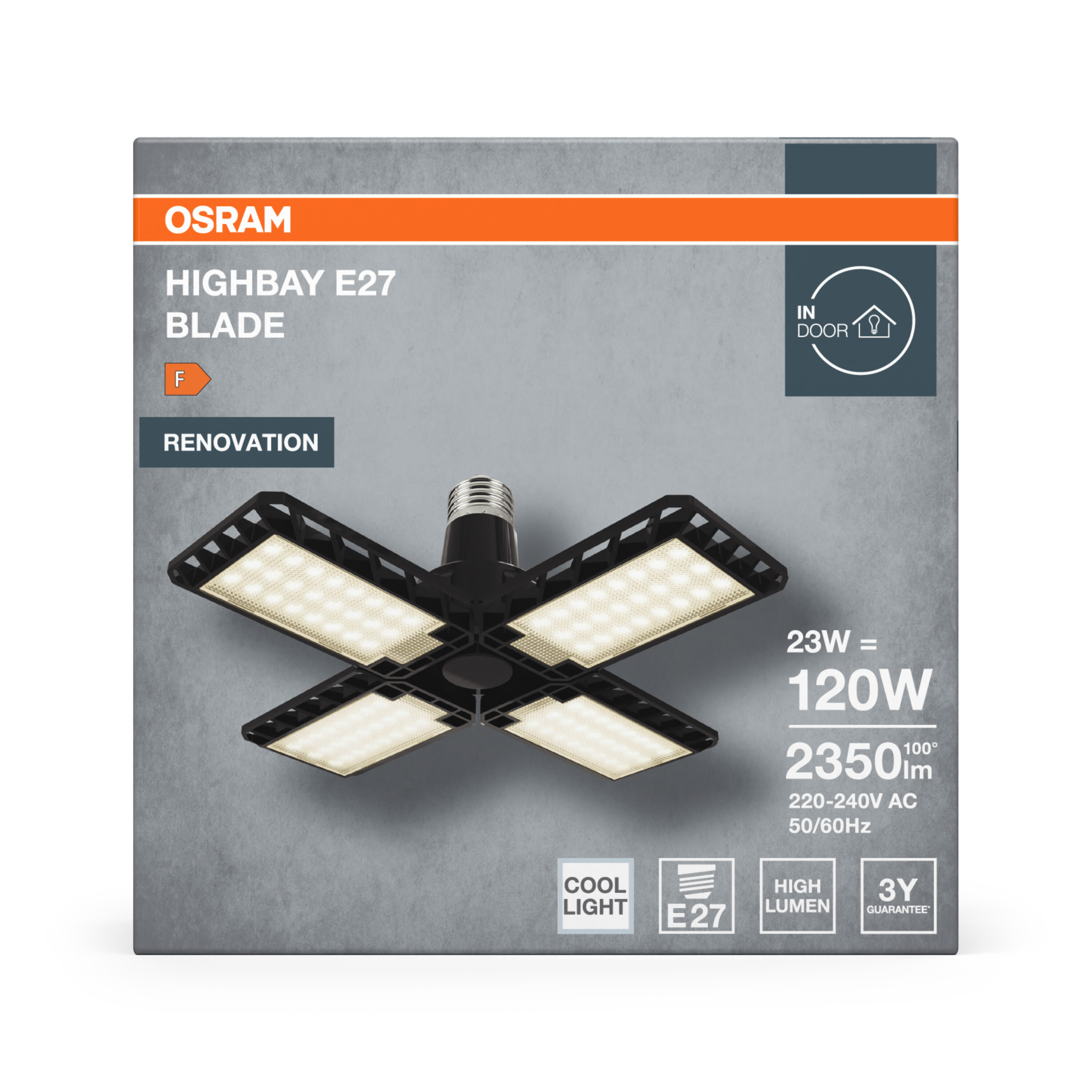 Osram Highbay Blade Deckenlampe mit Flügeln, E27, 23W