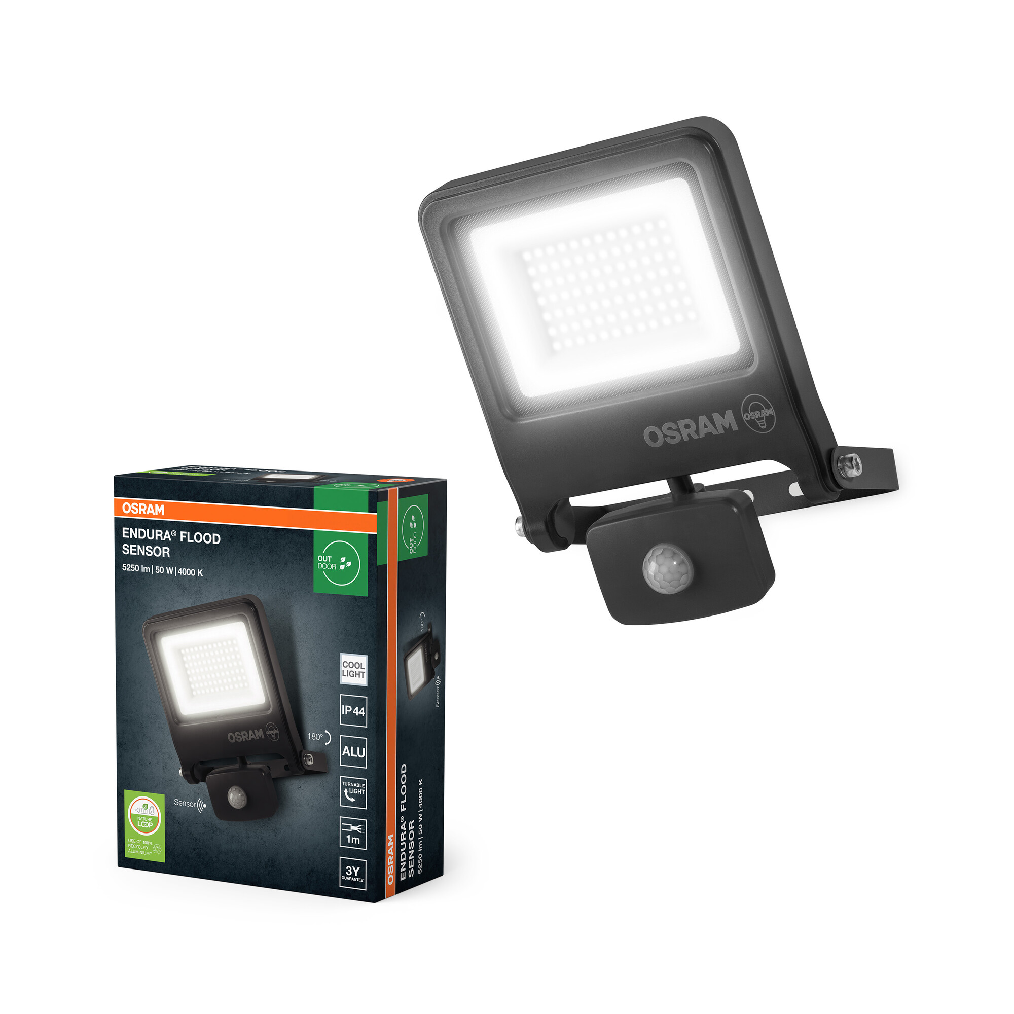Osram LED Fluter mit Sensor, 10W, Kaltweiß